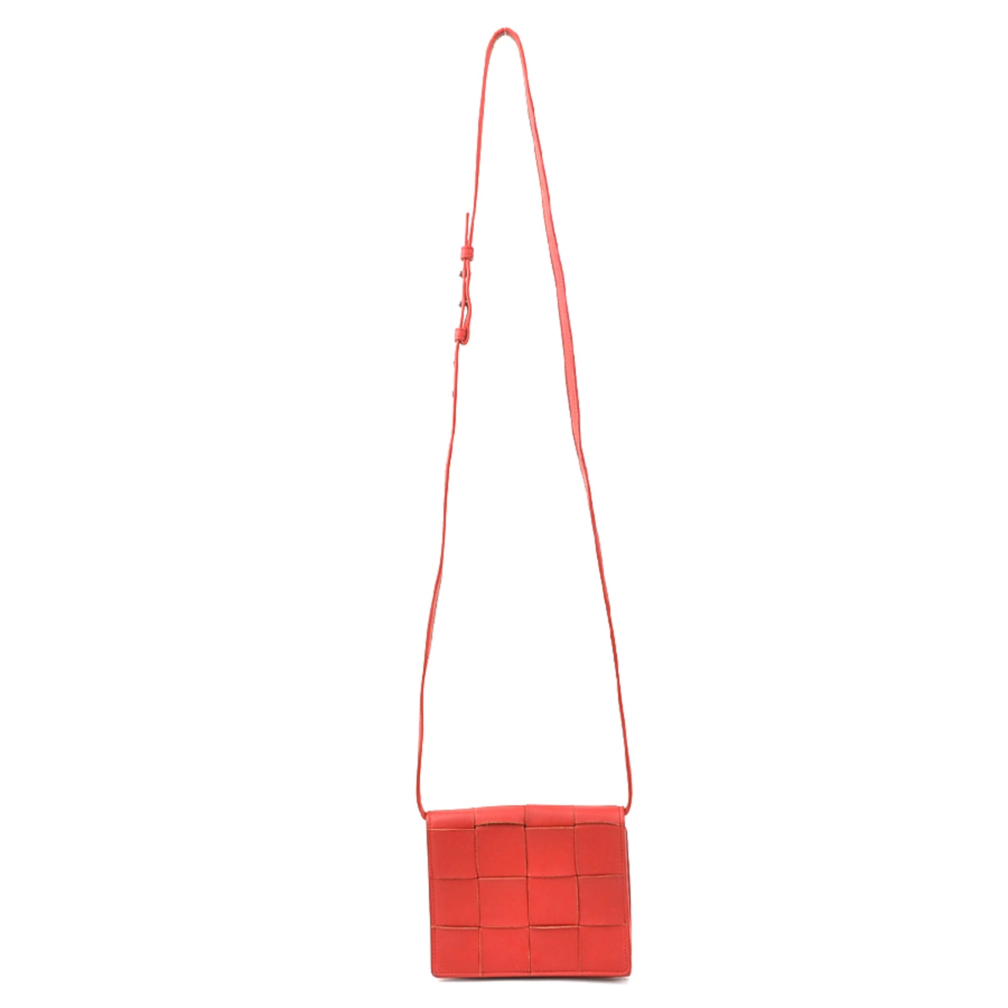 Bottega Veneta Red Color Leather Shoulder Bag (Pre-Owned)