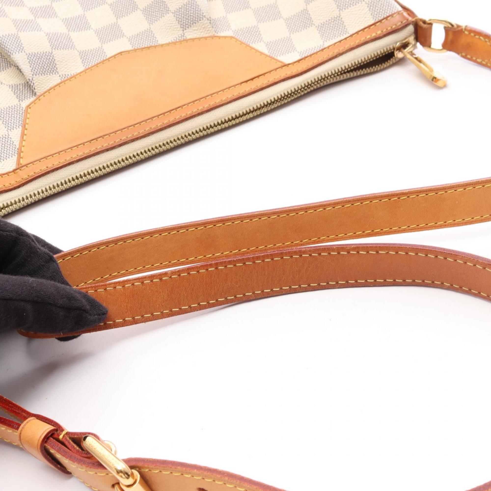Louis Vuitton White Pvc Coated Canvas Leather Handbag Shoulder Bag (Pre-Owned)