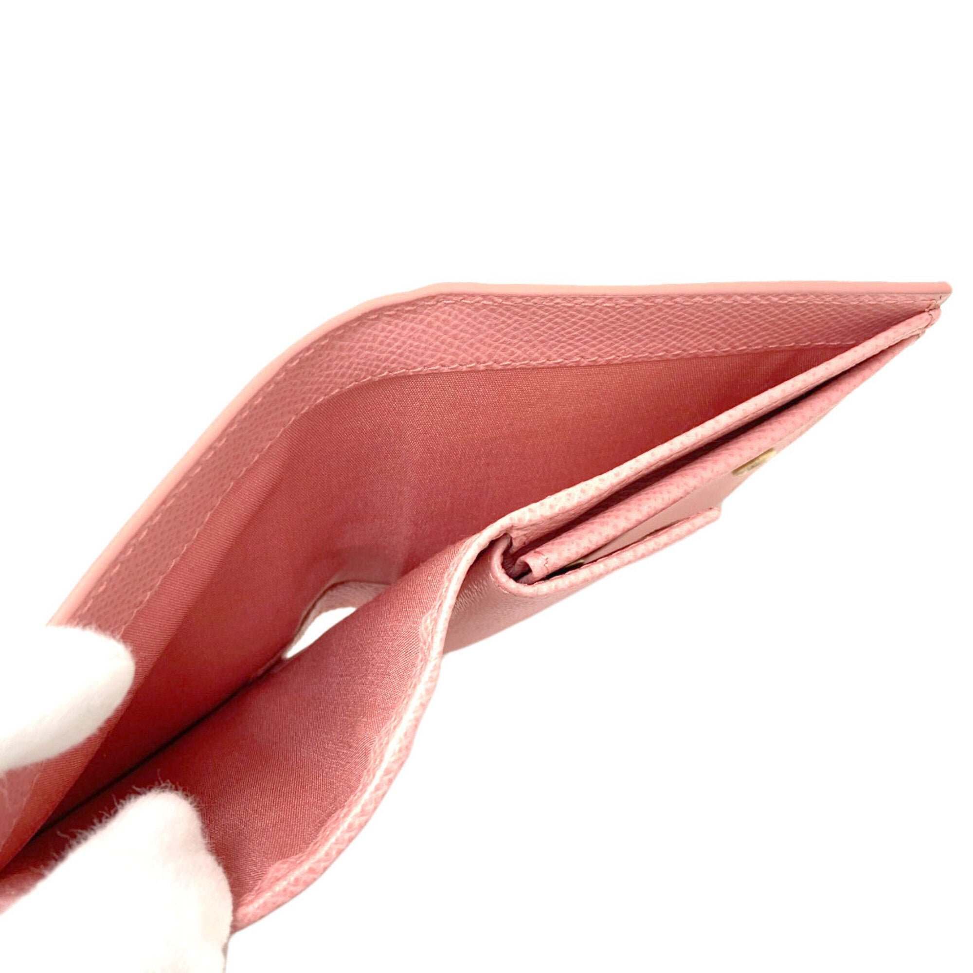 Salvatore Ferragamo Gancini Pink Leather Wallet (Bi-Fold) (Pre-Owned)