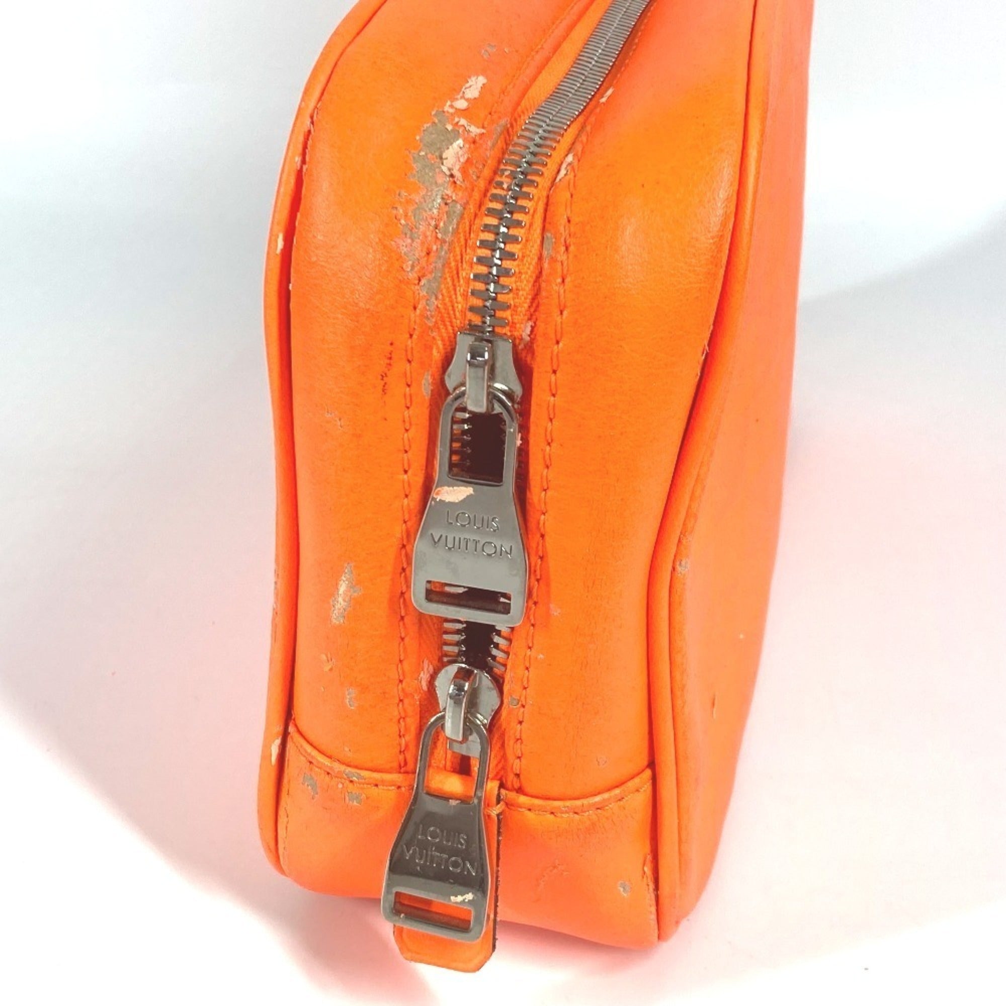 Louis Vuitton Orange Damier Infini Clutch Bag Pouch (Pre-Owned)