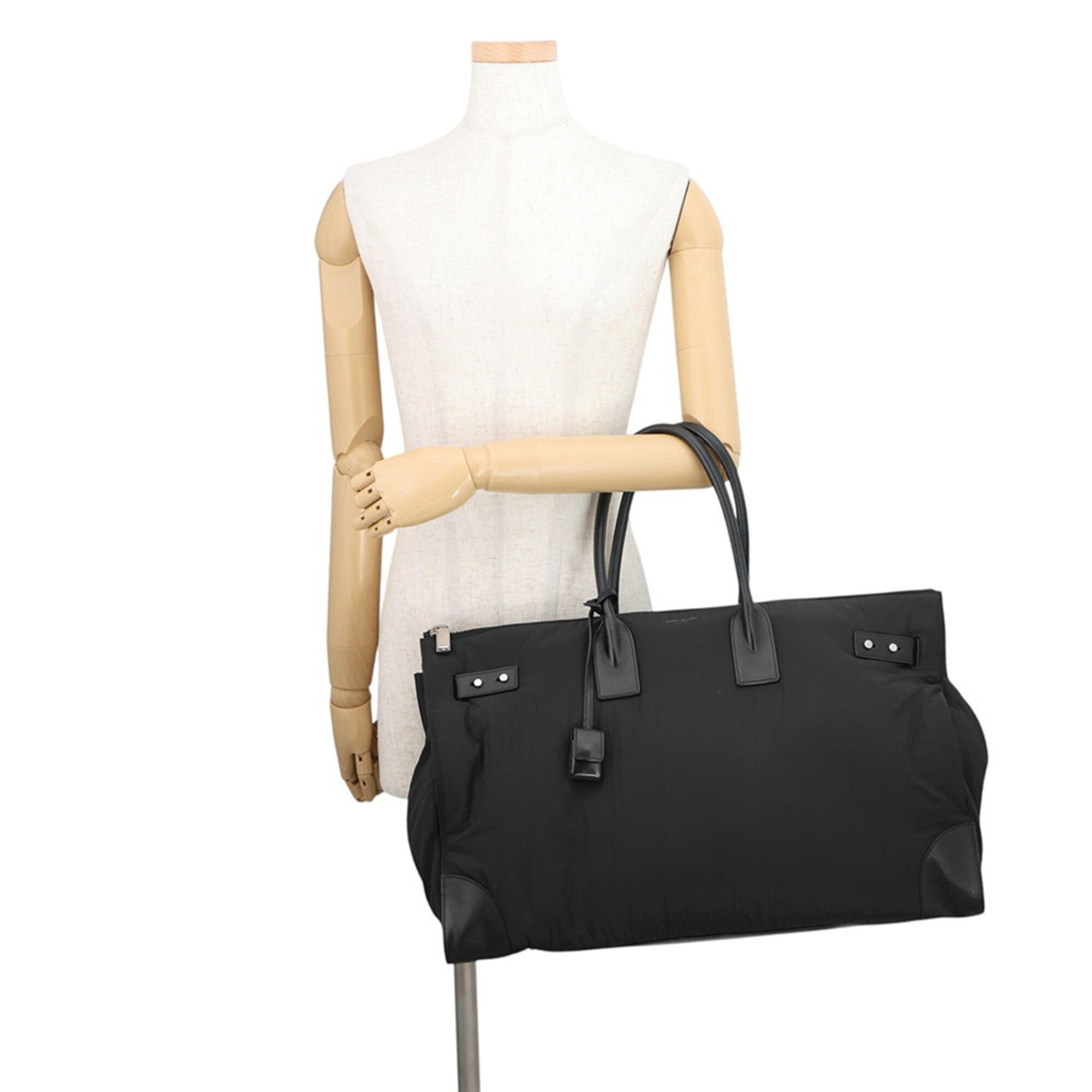 Yves Saint Laurent Sac De Jour Black Nylon Leather Handbag Tote Bag (Pre-Owned)