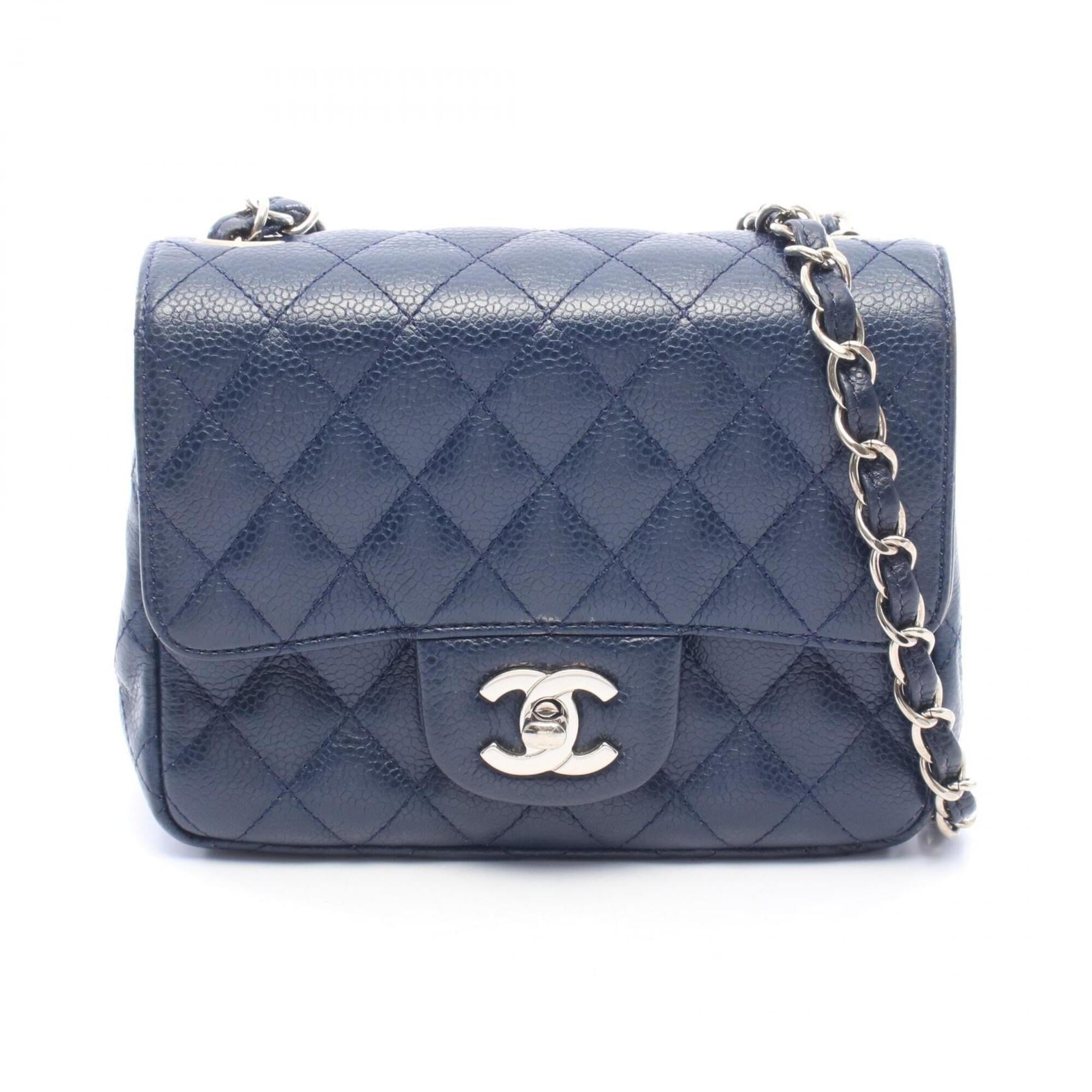 Chanel Navy Grained Calfskin Shoulder Bag (Pre-Owned)