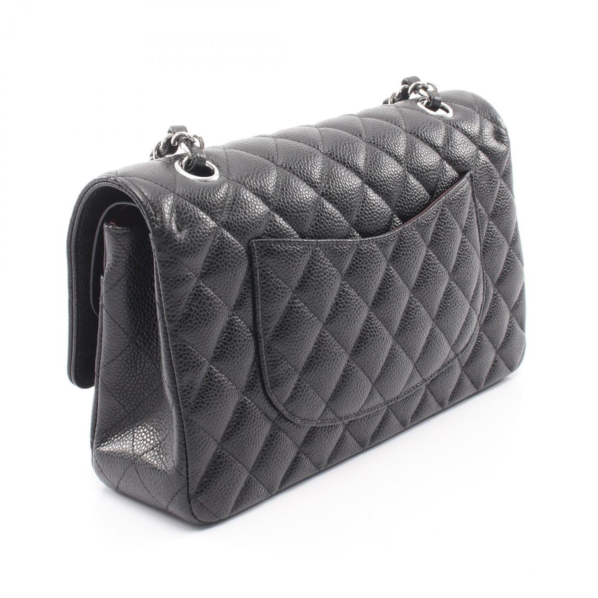 Chanel Black Grained Calfskin Handbag Shoulder Bag (Pre-Owned)