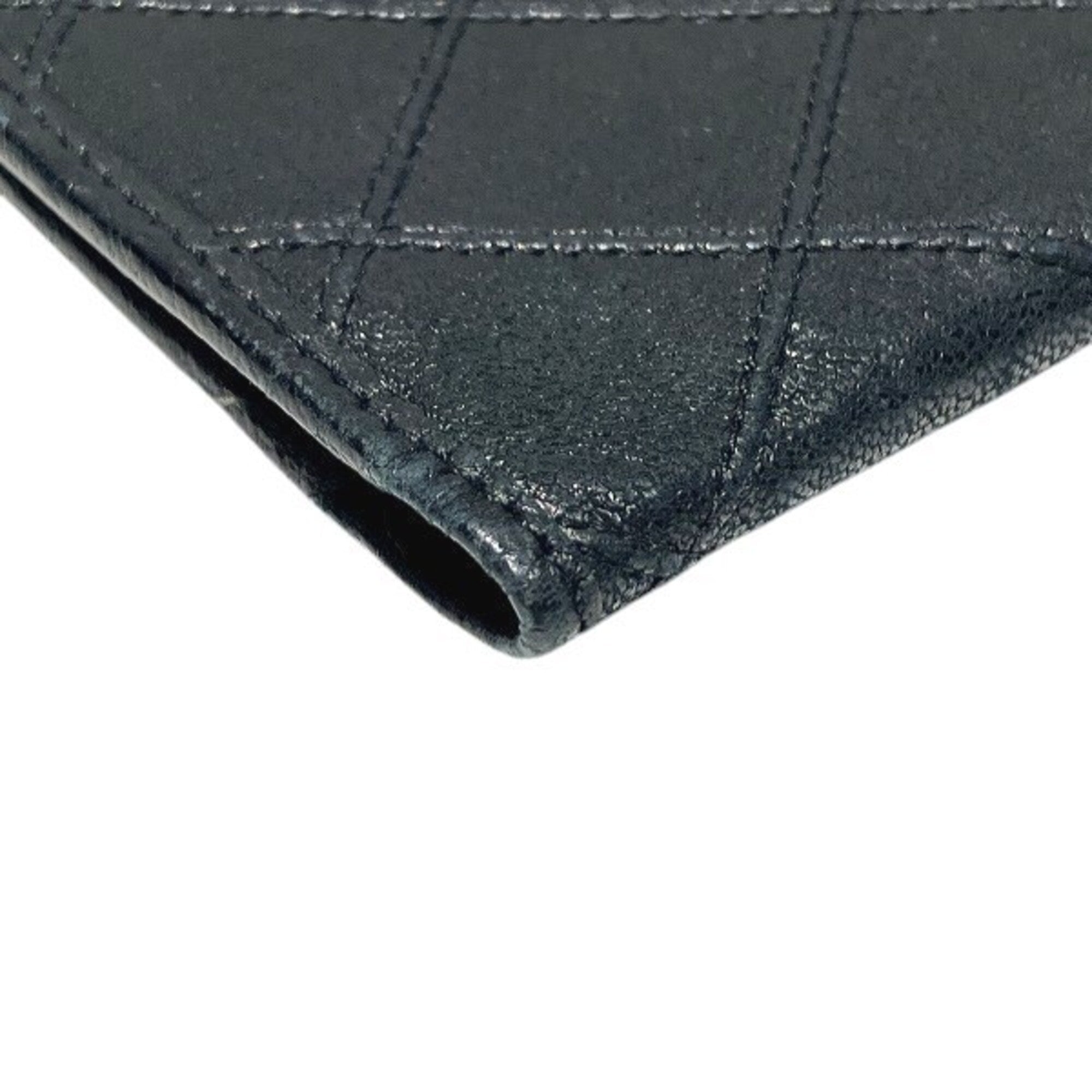 Chanel Black Leather Wallet (Bi-Fold) (Pre-Owned)