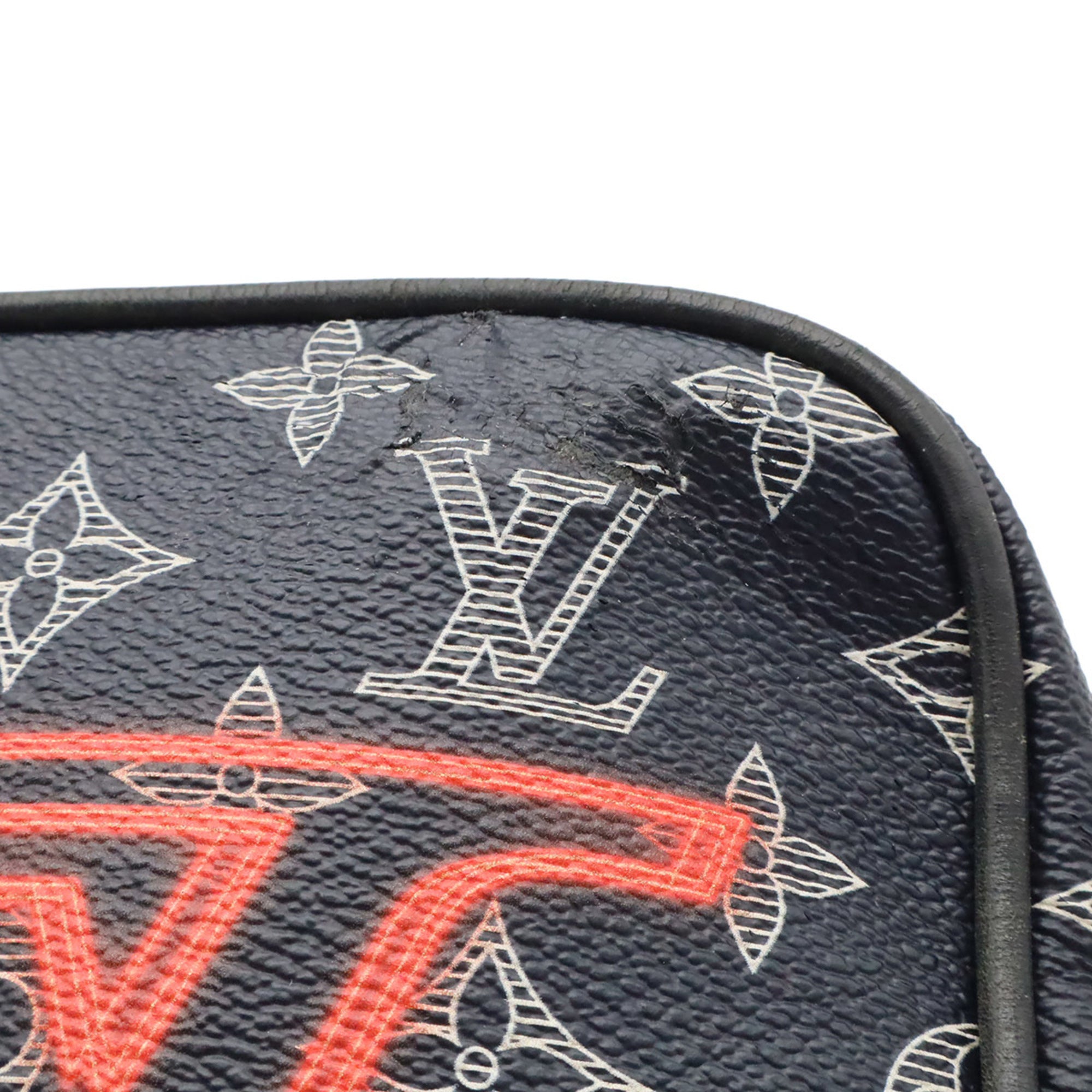 Louis Vuitton Galle Monogram Navy Red Color White Monogram Pochette Shoulder Bag (Pre-Owned)