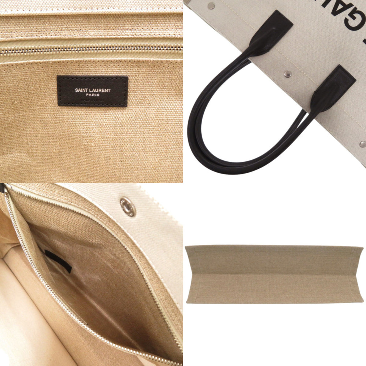Yves Saint Laurent Black Canvas Leather Tote Bag (Pre-Owned)