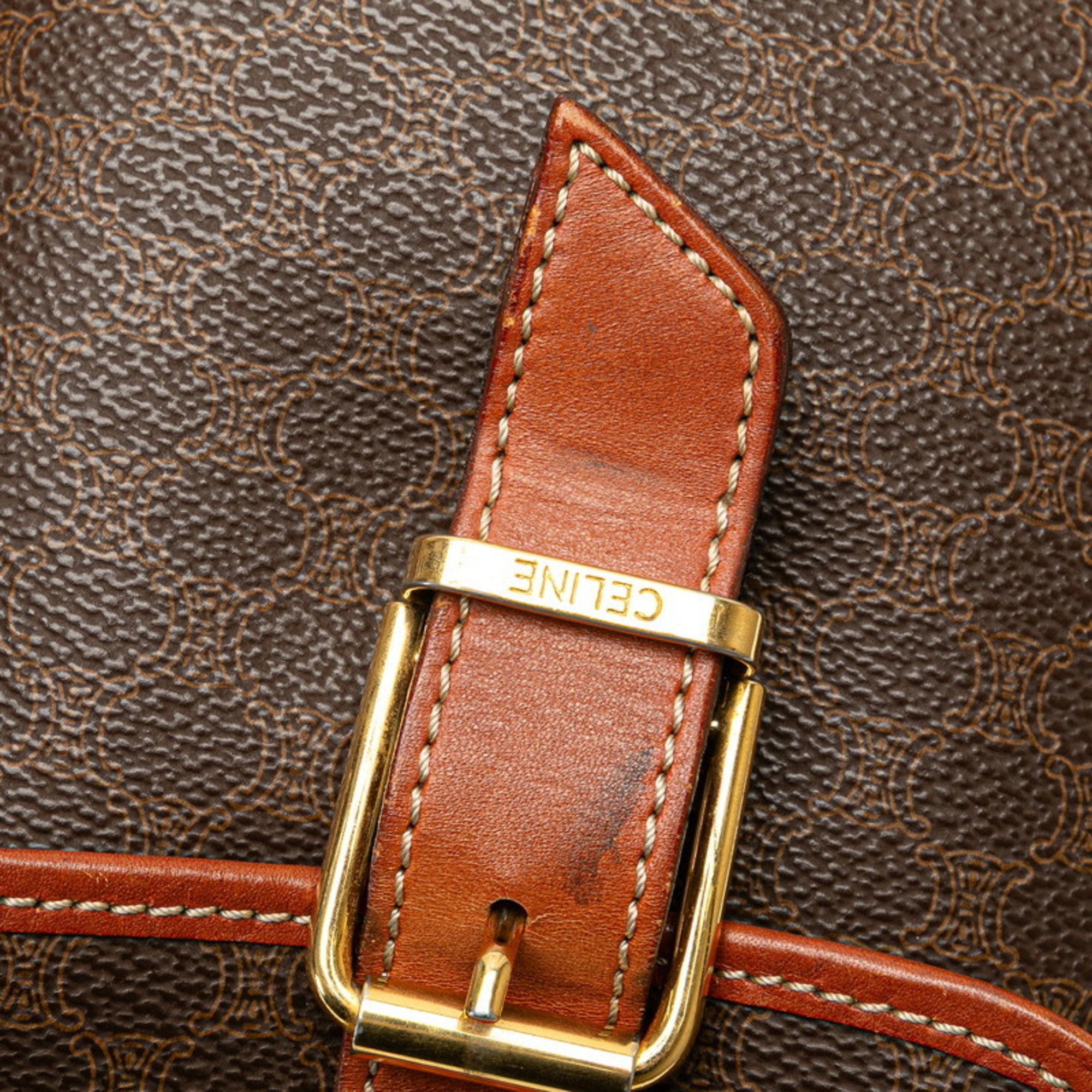 Celine Brown Pvc Leather Handbag Shoulder Bag (Pre-Owned)