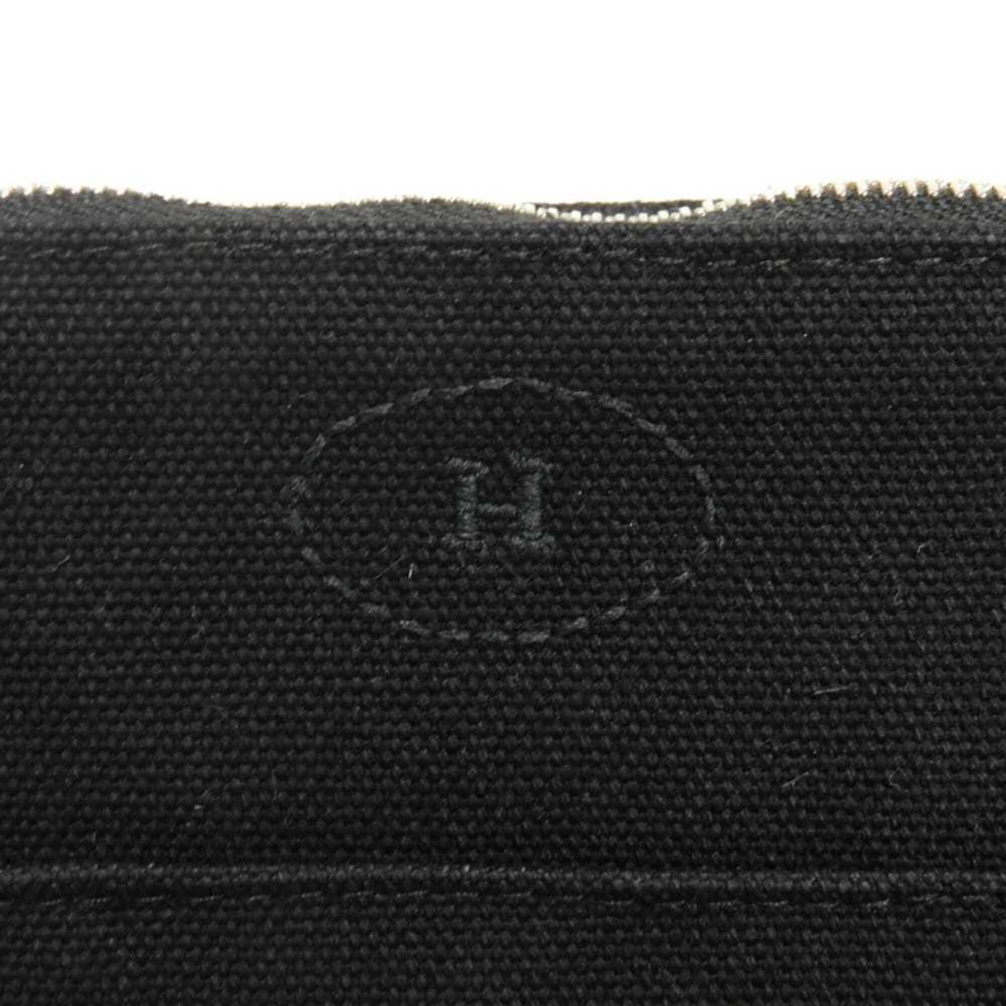 Hermes Black Orange Cotton Clutch Bag Pouch (Pre-Owned)