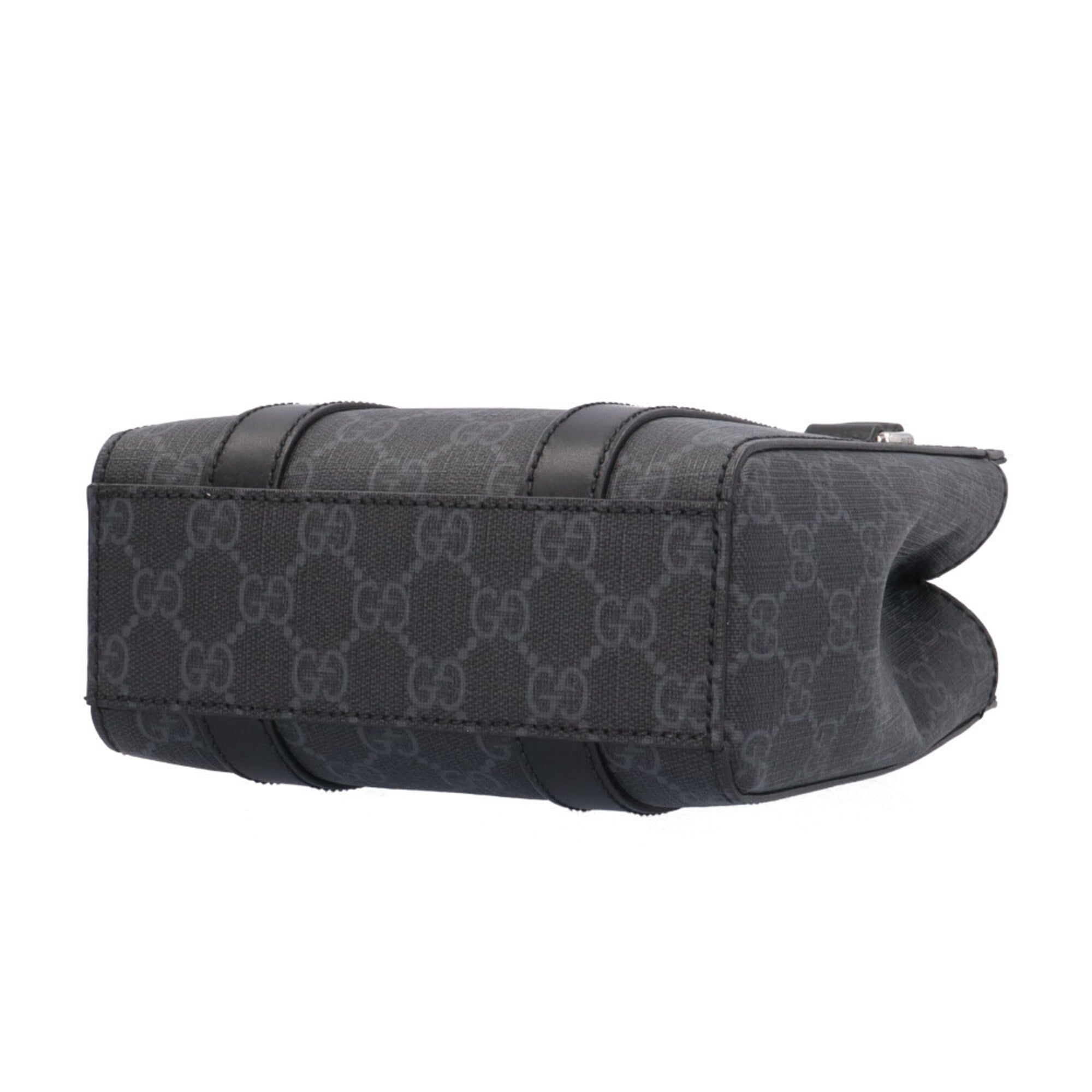 Gucci Black Gray Gg Supreme Canvas Shoulder Bag (Pre-Owned)