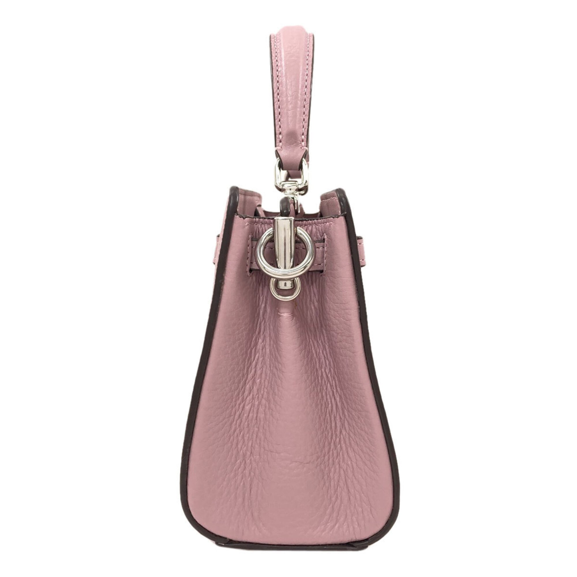 Coach Signature Brown Pink Signature Line Handbag (Pre-Owned)