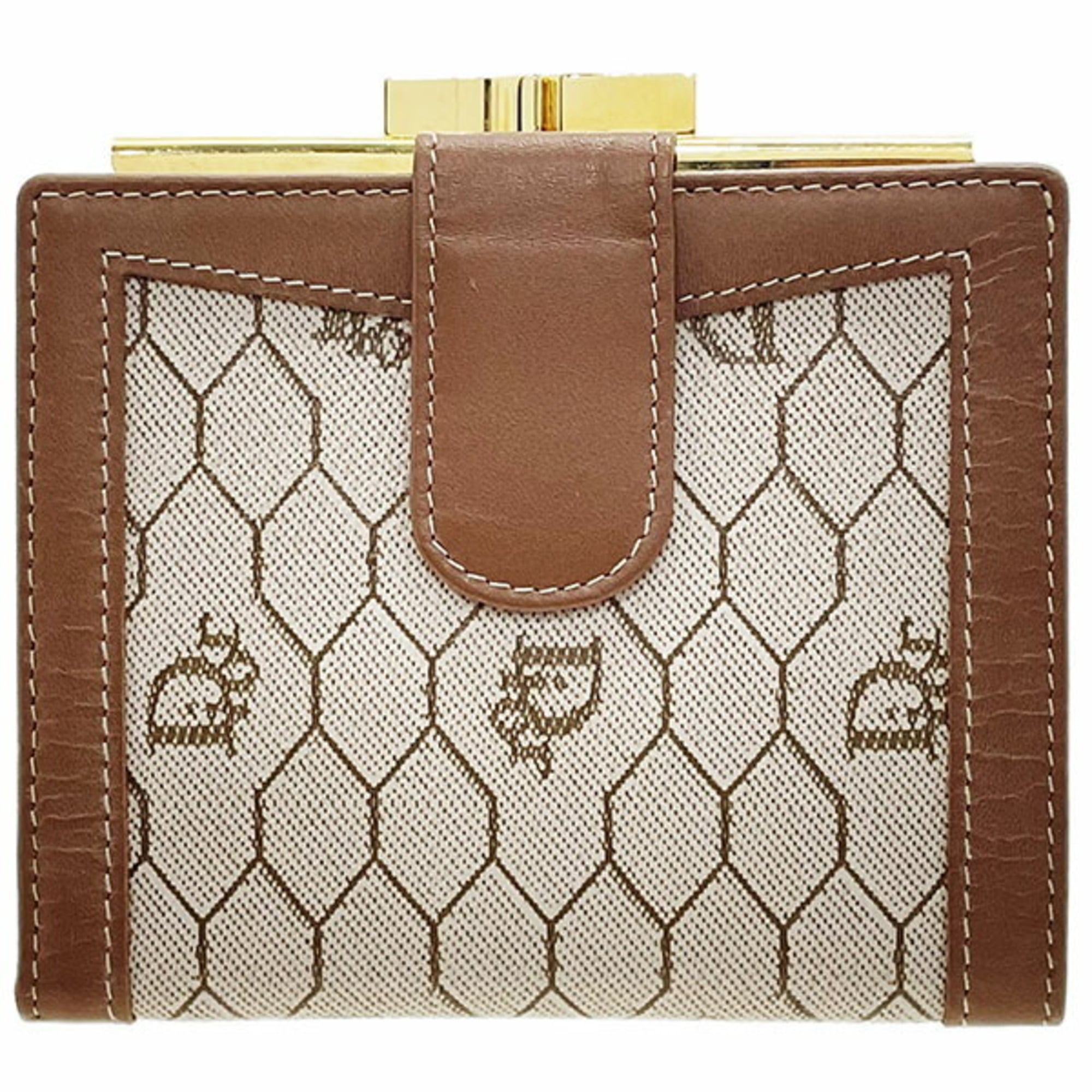 Christian Dior Beige Brown Pvc Leather Wallet (Bi-Fold) (Pre-Owned)