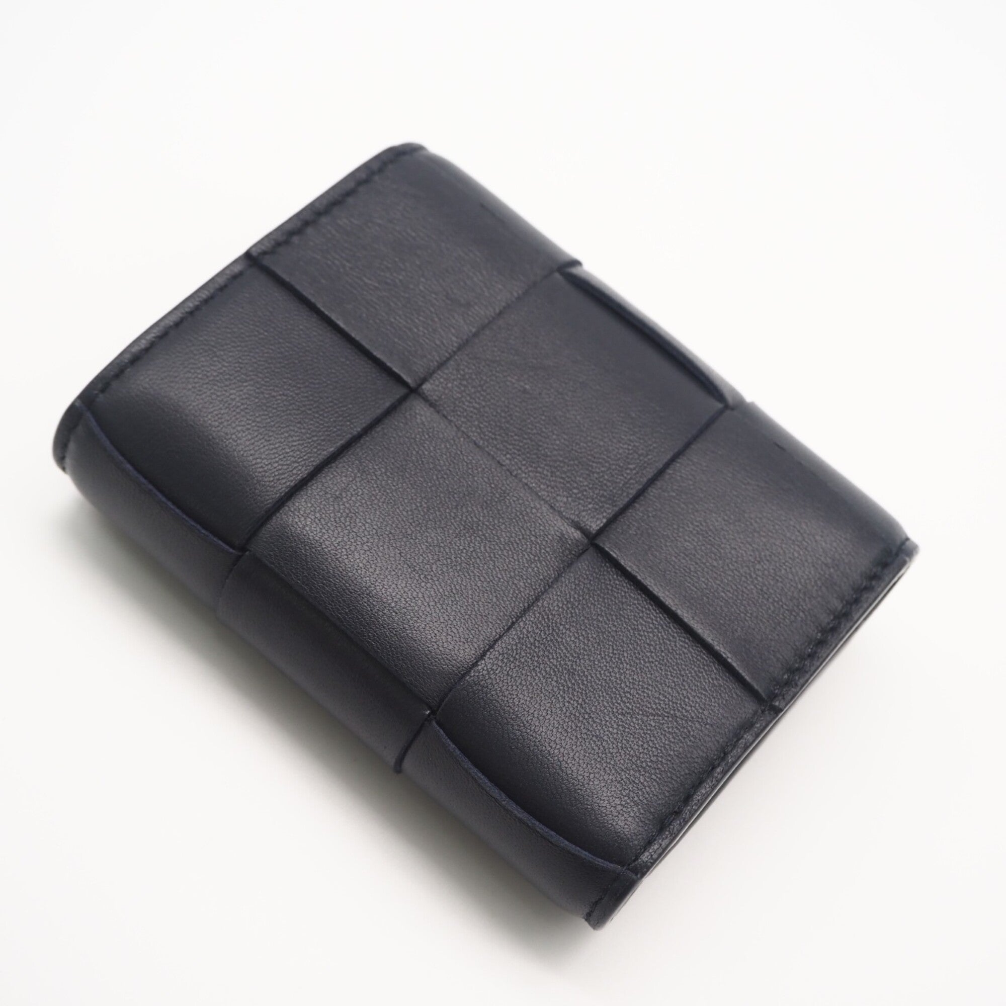 Bottega Veneta Navy Leather Wallet (Tri-Fold) (Pre-Owned)