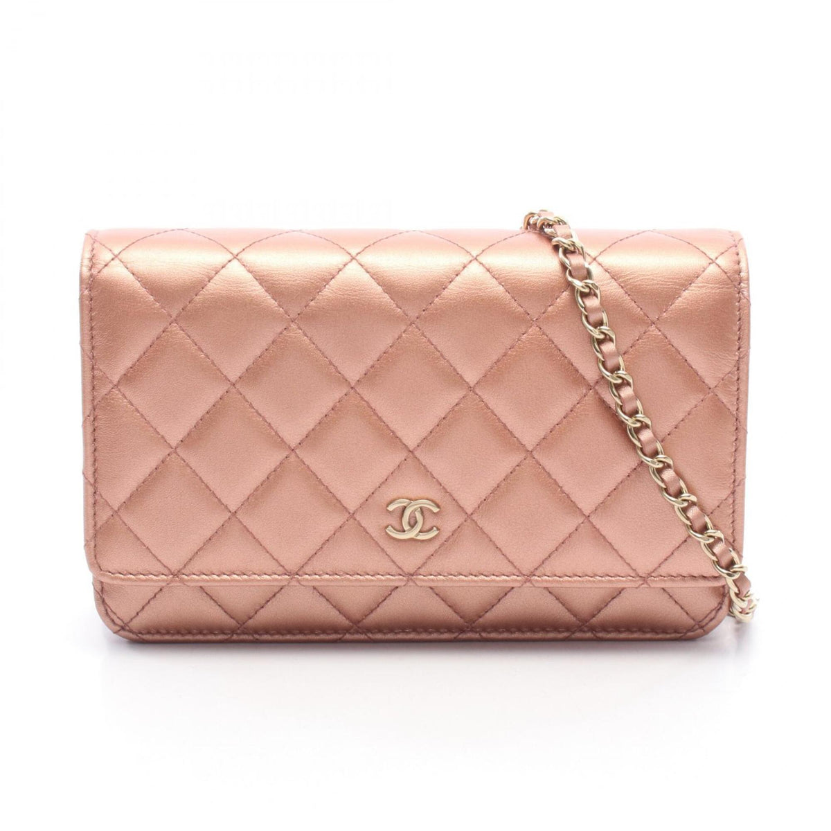 Chanel Gold Metallic Leather Handbag Shoulder Bag (Pre-Owned)