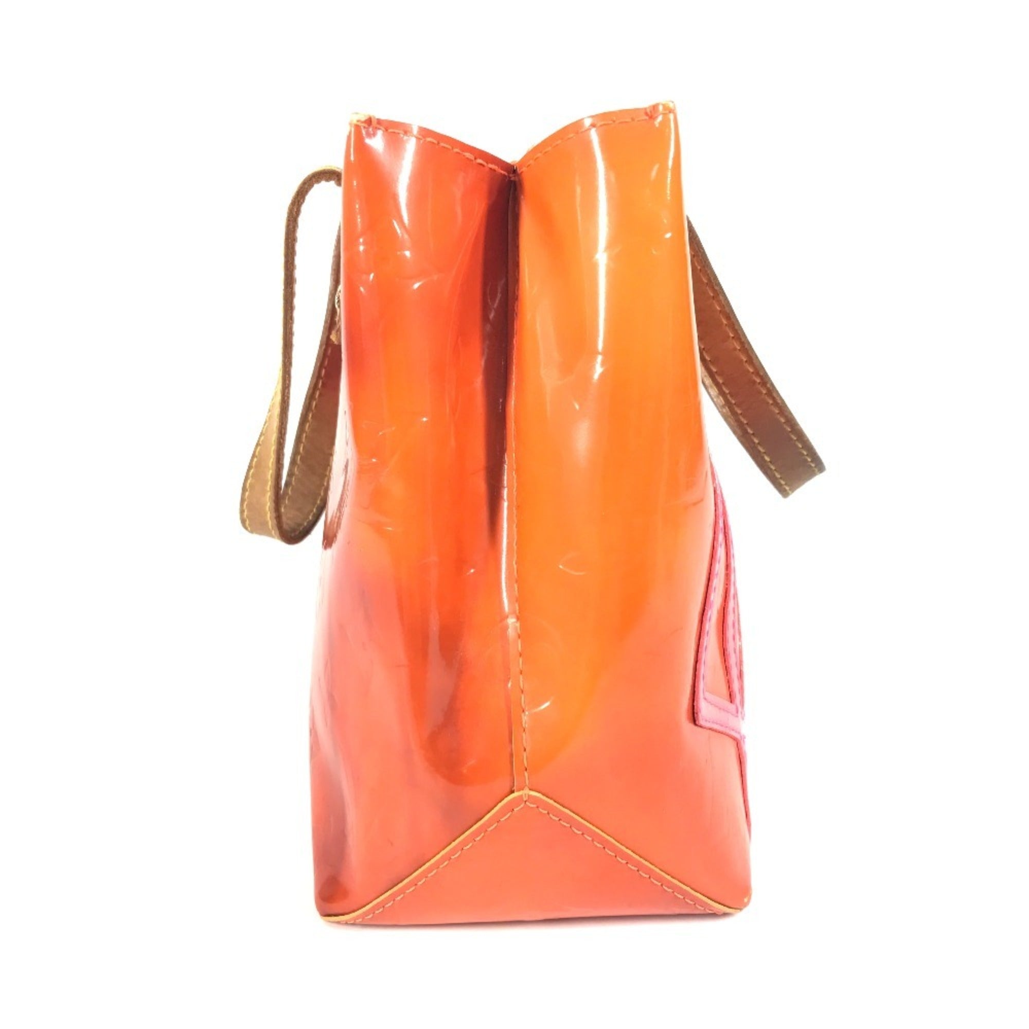 Louis Vuitton Orange Monogram Vernis Handbag Tote Bag (Pre-Owned)
