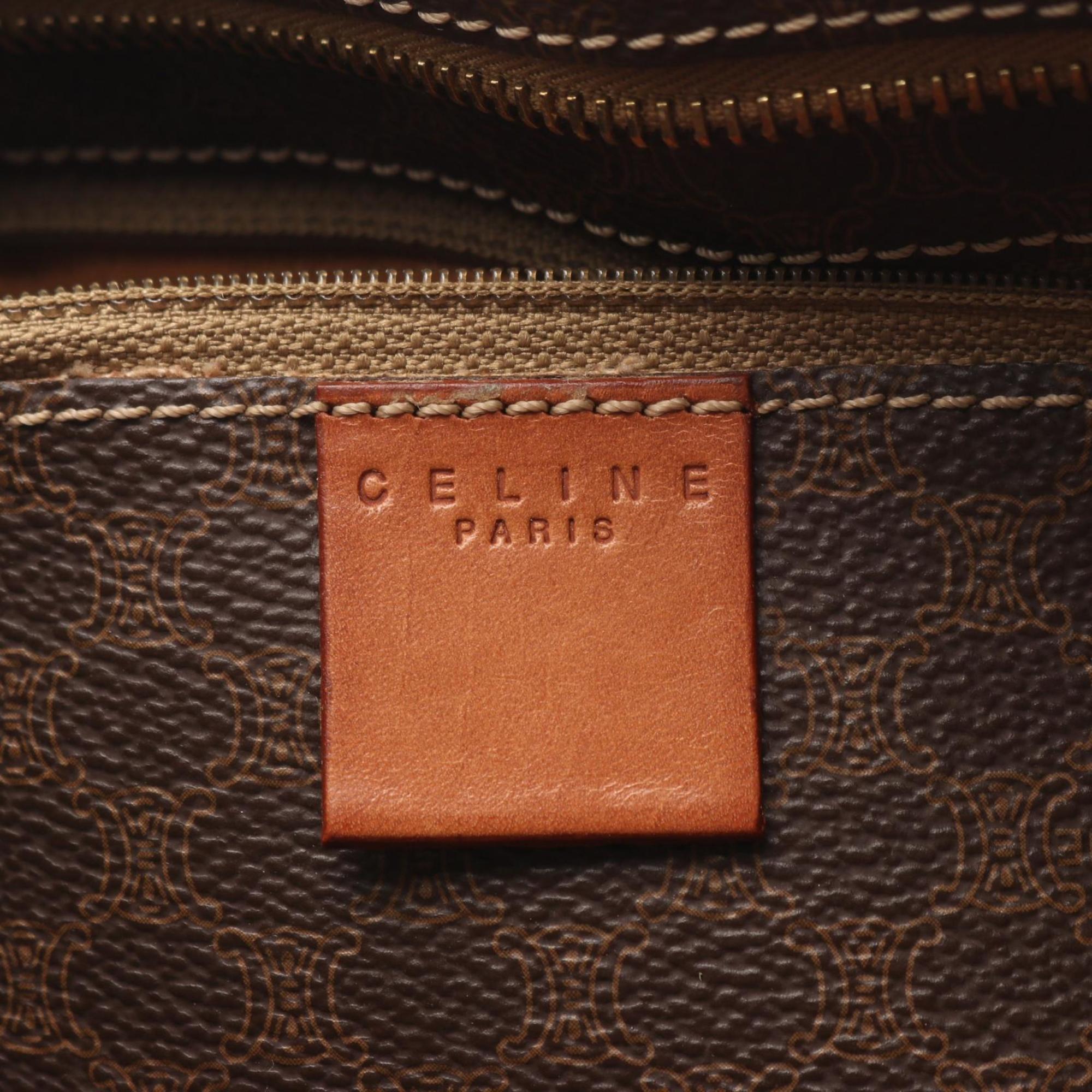 Celine Brown Coated Canvas Leather Tote Bag (Pre-Owned)