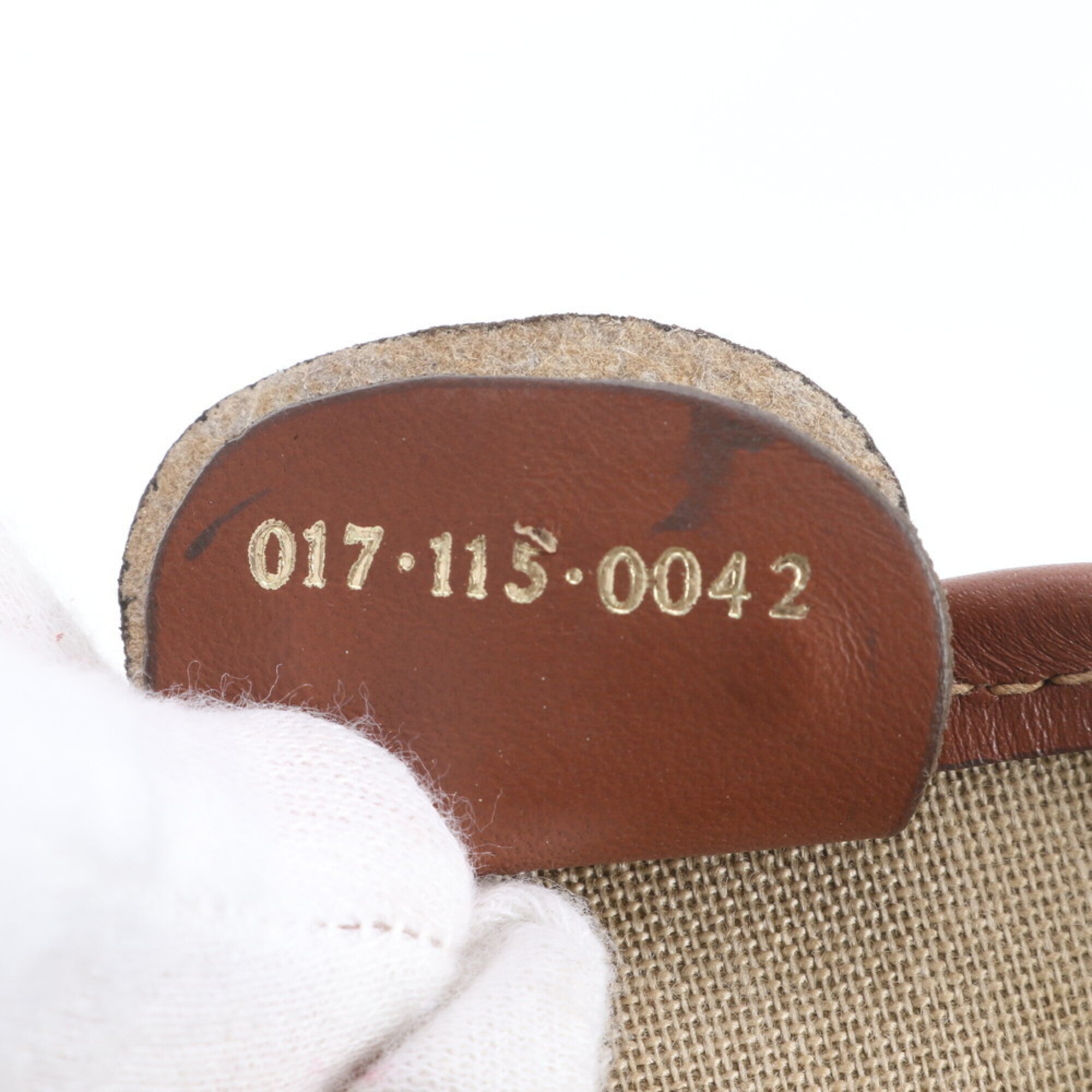 Gucci Microguccissima Brown Leather Coated Canvas Handbag Pouch (Pre-Owned)