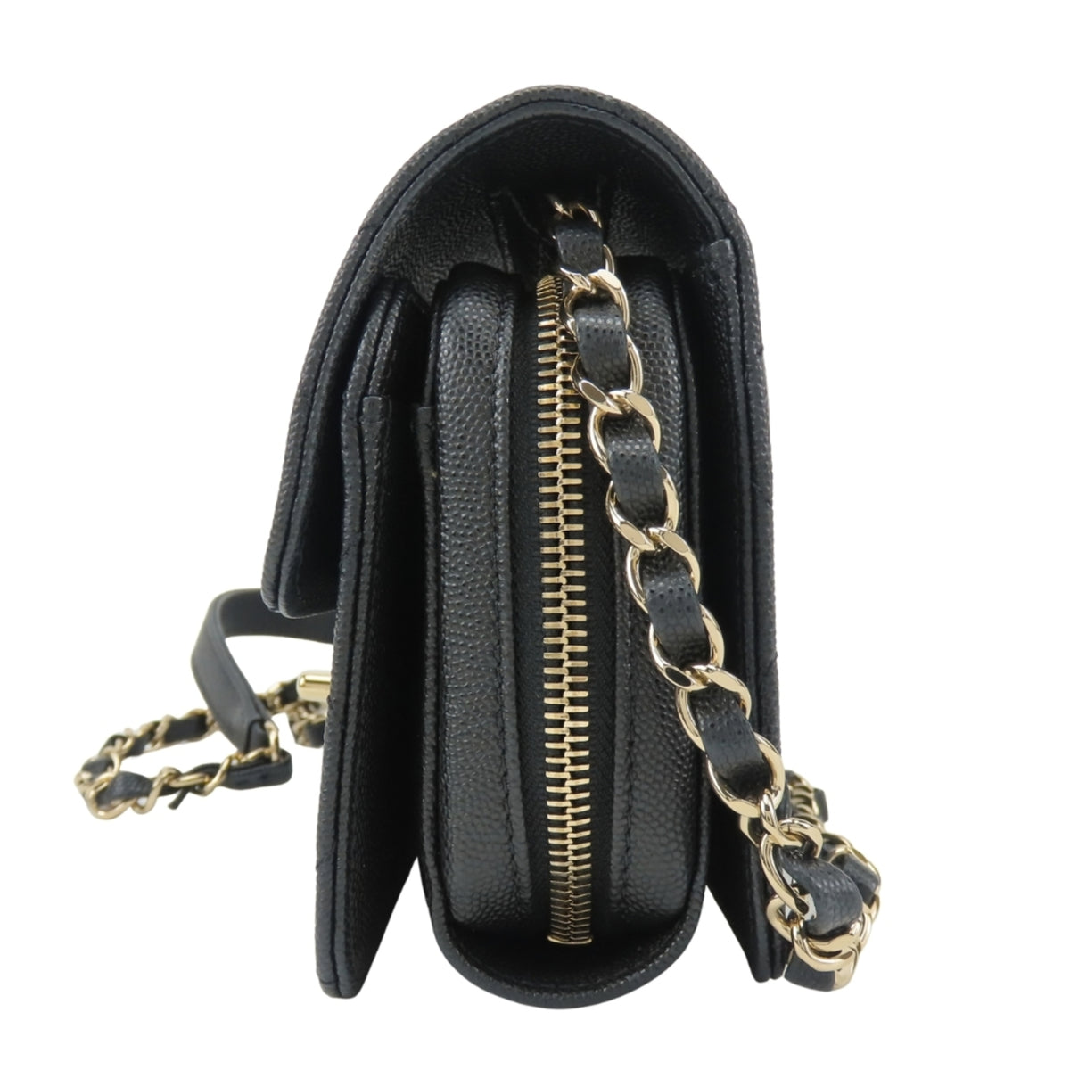 Chanel Black Grained Calfskin Shoulder Bag (Pre-Owned)