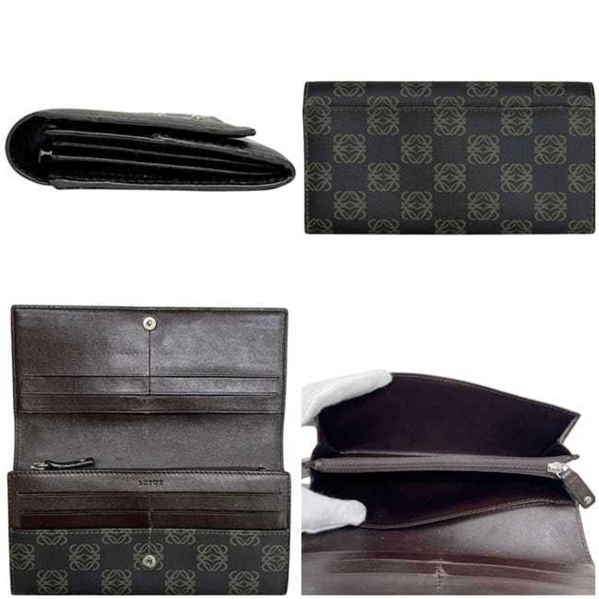 Loewe Gray Pvc Leather Long Wallet (Bi-Fold) (Pre-Owned)