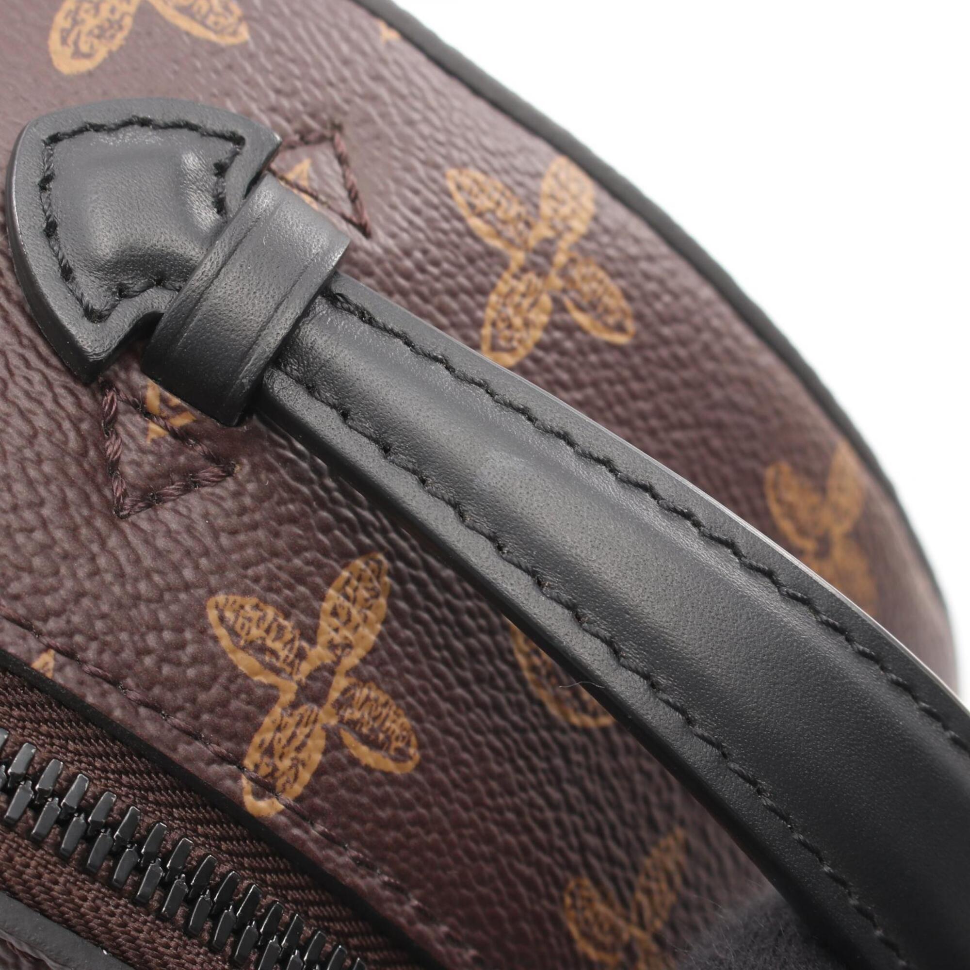 Louis Vuitton Black Brown Coated Canvas Leather Handbag (Pre-Owned)