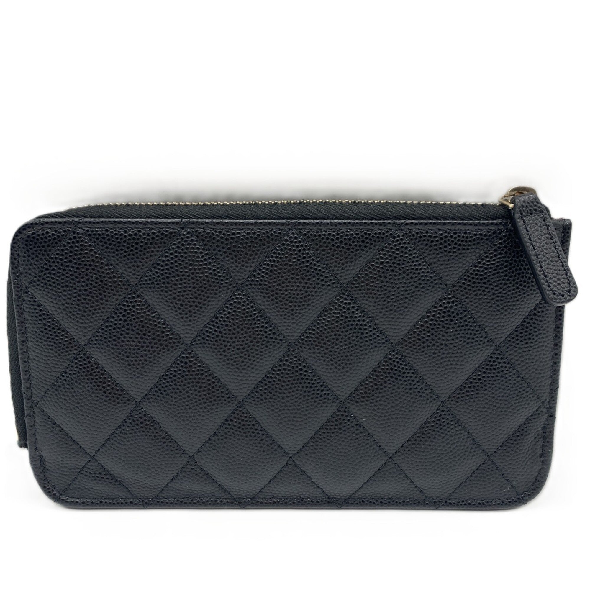 Chanel Black Grained Calfskin Pouch (Pre-Owned)
