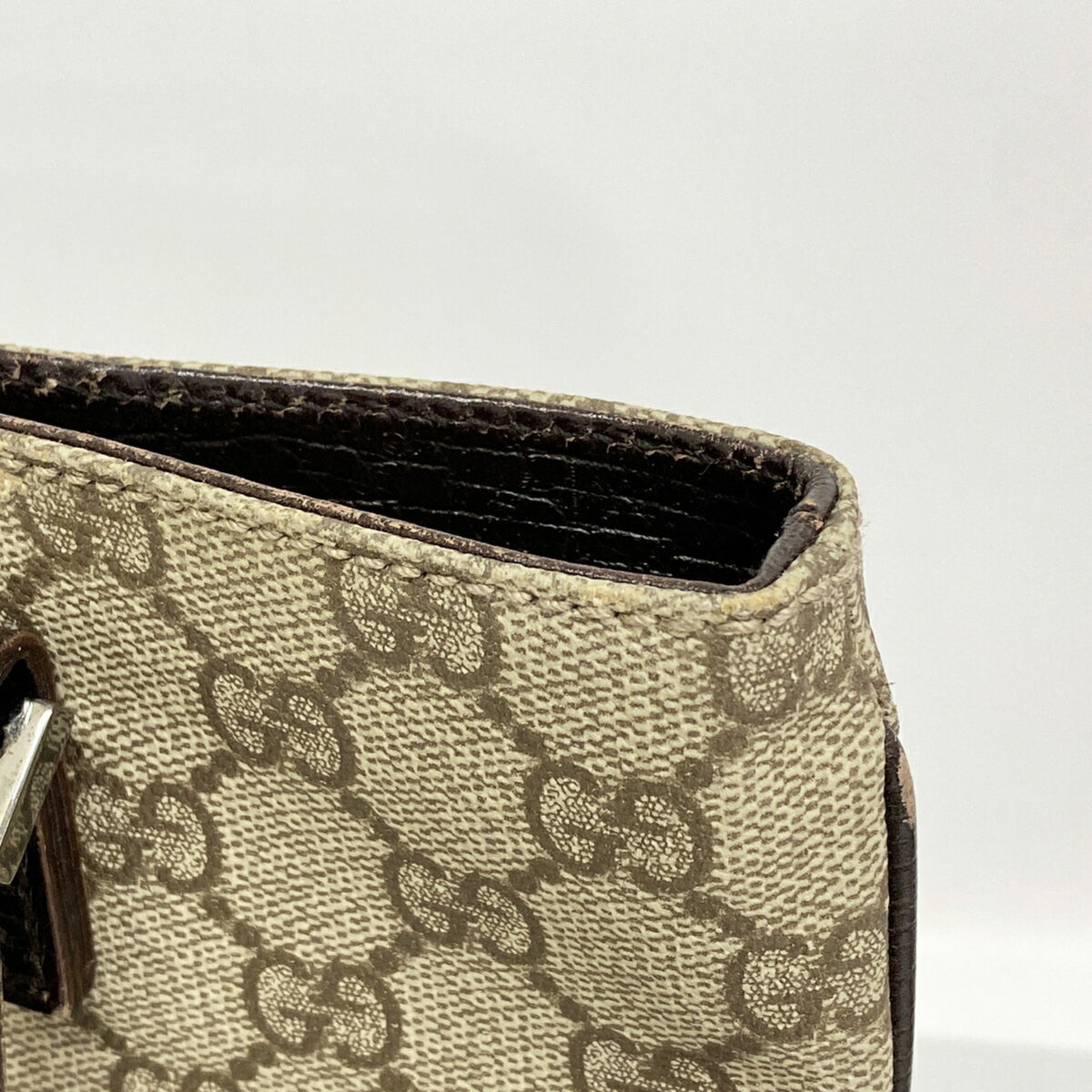 Gucci Beige Brown Pvc Handbag (Pre-Owned)