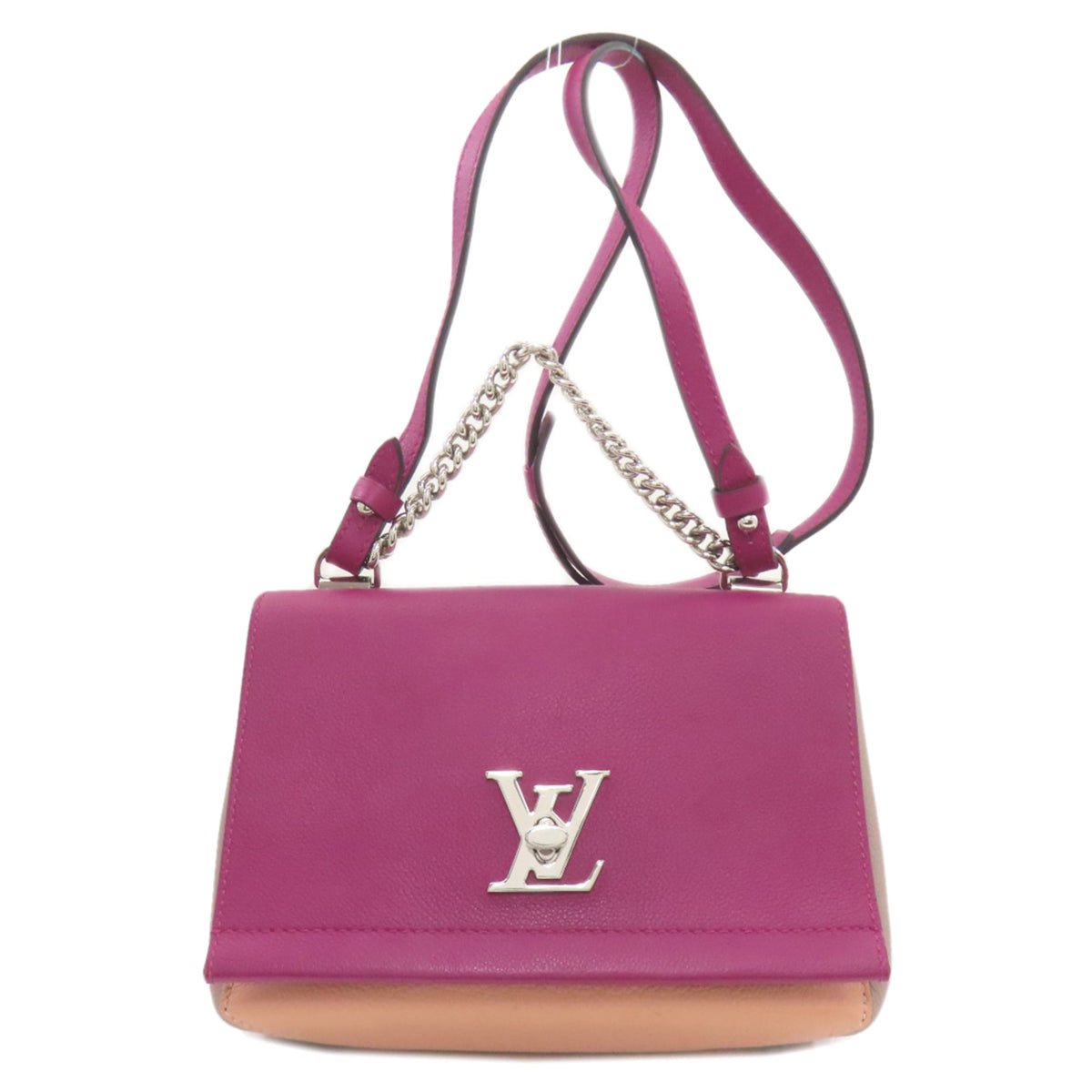 Louis Vuitton Gray Pink Purple Leather Shoulder Bag (Pre-Owned)