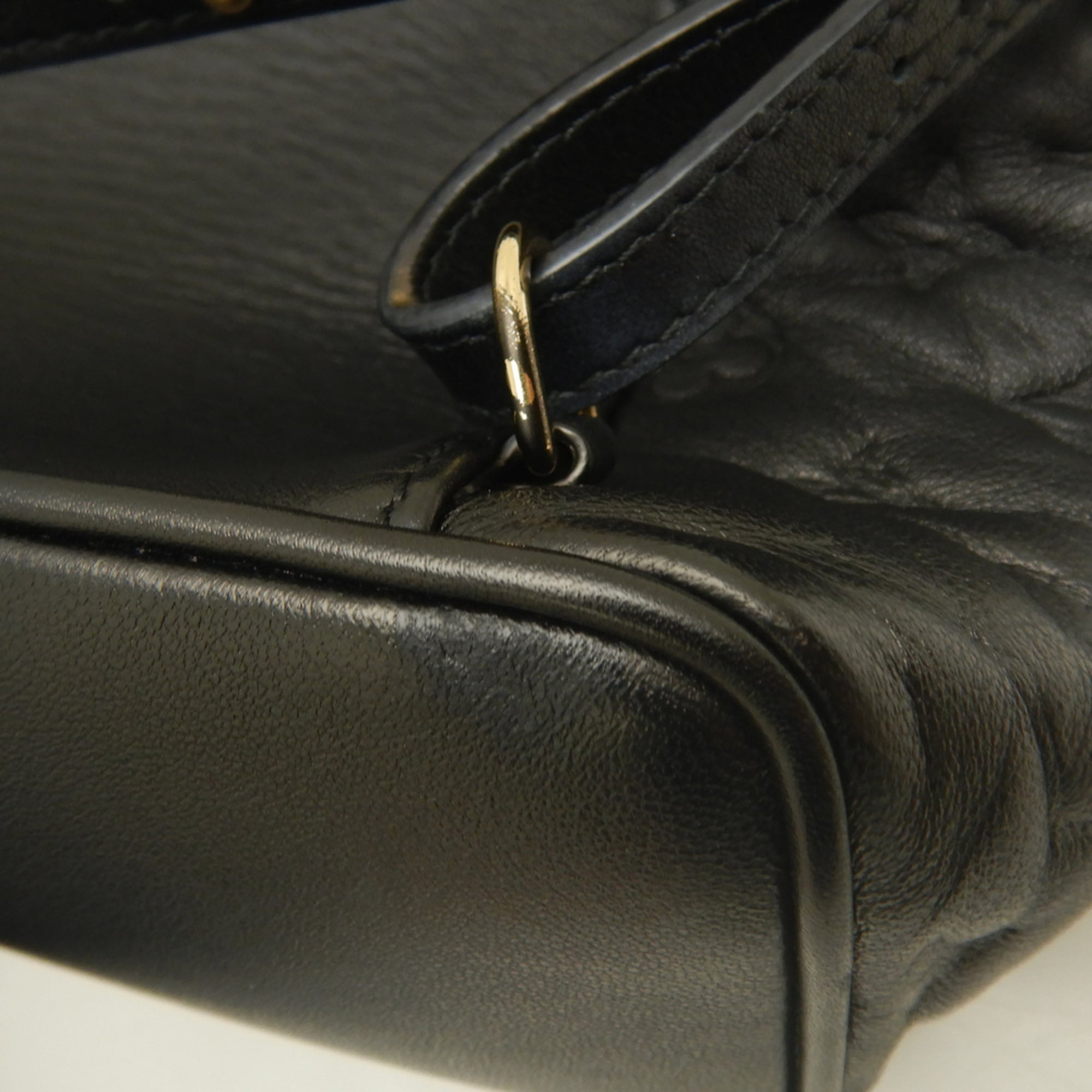 Louis Vuitton Noir Leather Backpack (Pre-Owned)