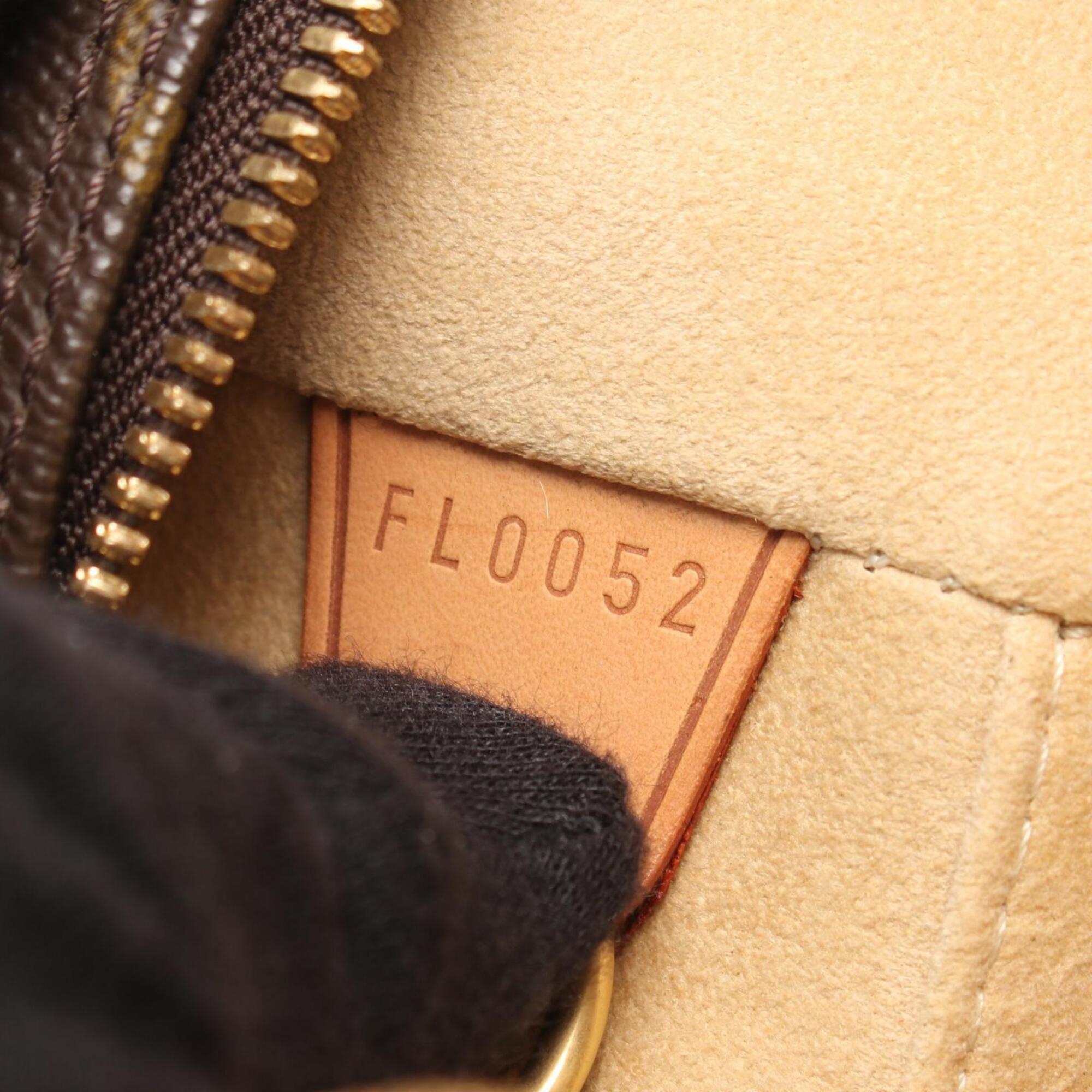 Louis Vuitton Brown Coated Canvas Leather Monogram Handbag Shoulder Bag (Pre-Owned)