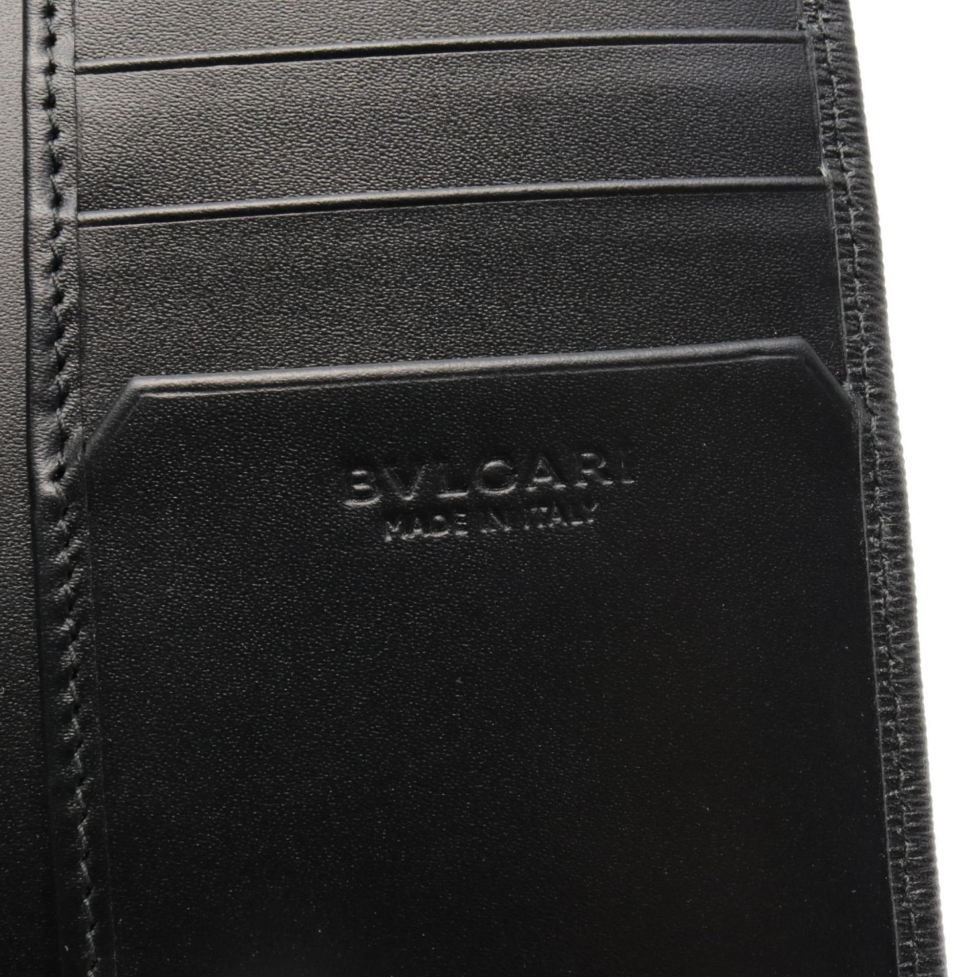 Bvlgari Black Leather Long Wallet (Bi-Fold) (Pre-Owned)