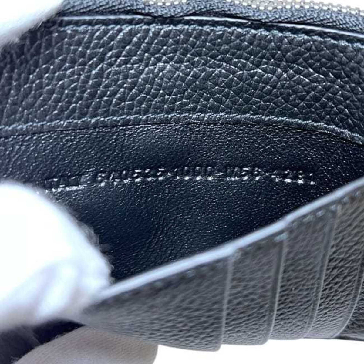 Balenciaga Black Leather Coin Purse/Coin Case (Pre-Owned)