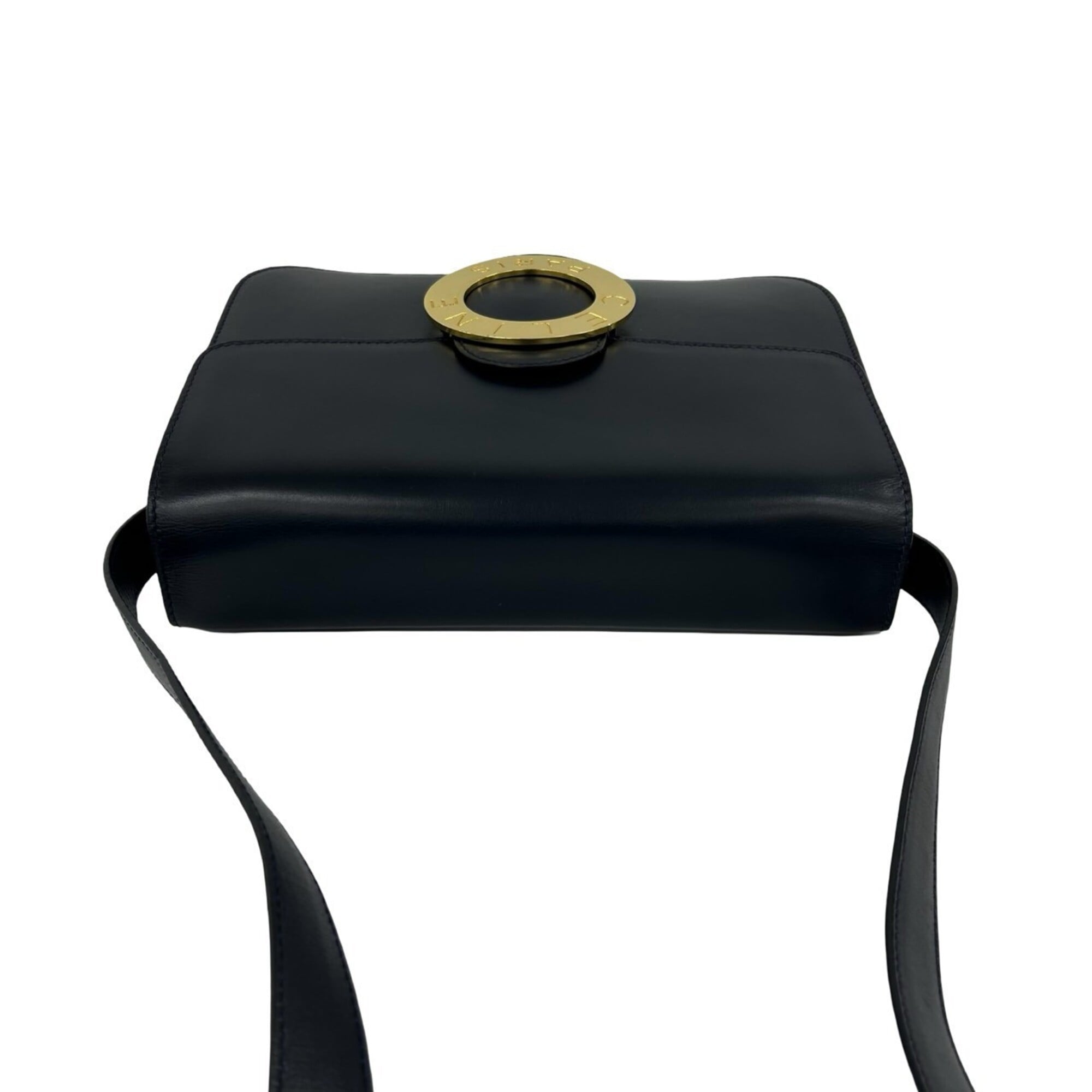 Celine Navy Leather Pochette Shoulder Bag (Pre-Owned)
