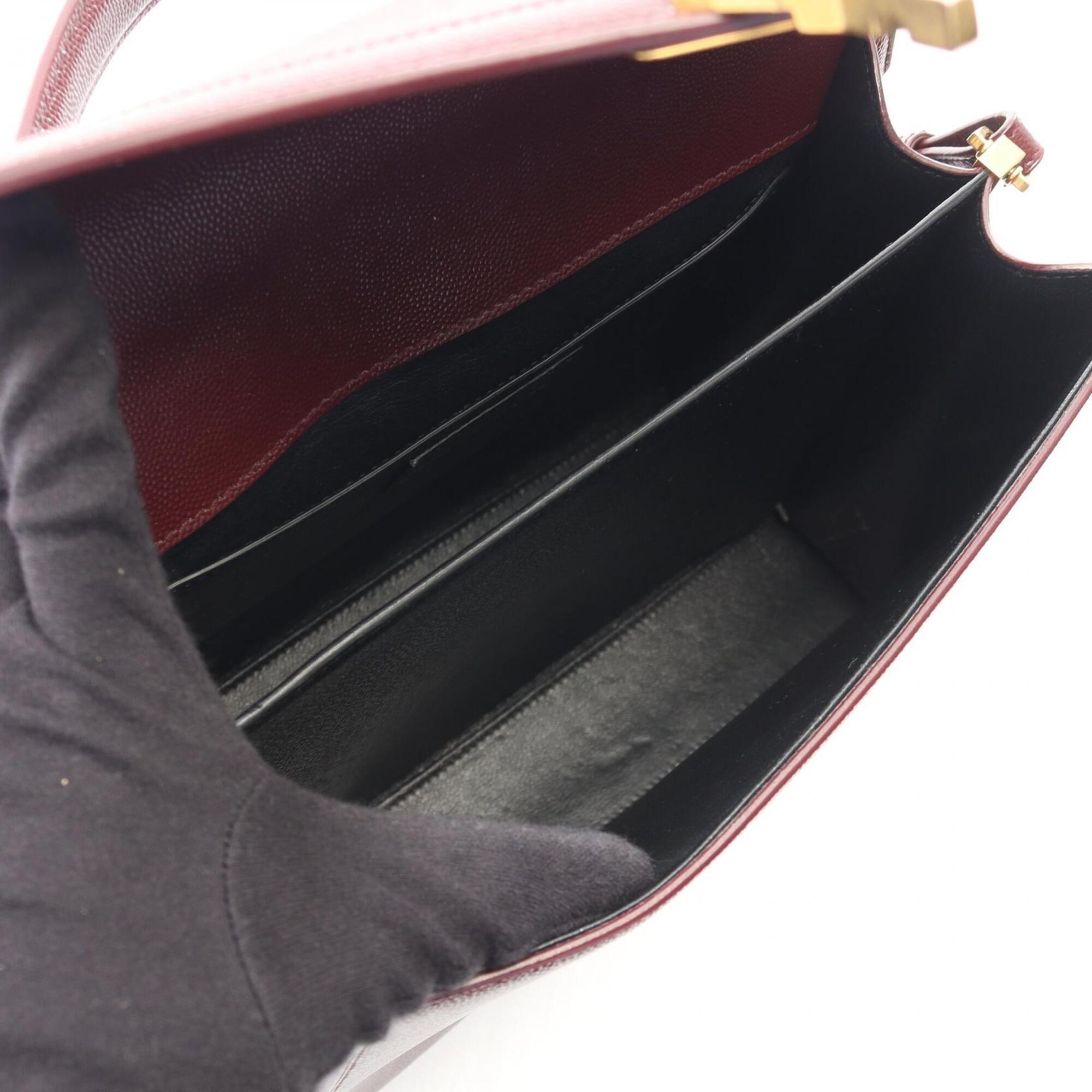 Yves Saint Laurent Bordeaux Leather Handbag (Pre-Owned)
