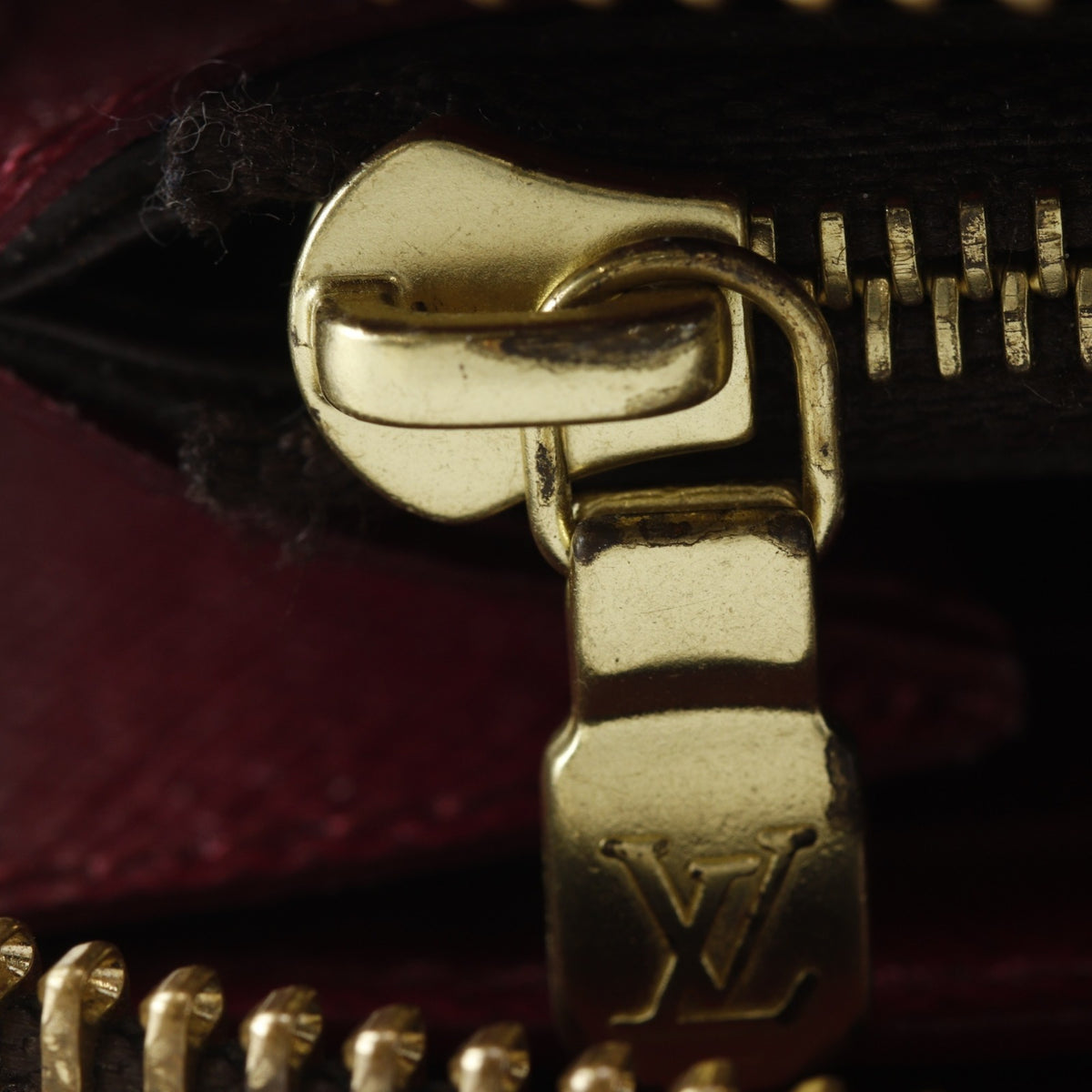 Louis Vuitton Brown Fuchsia Galle Monogram Red Color Monogram Long Wallet (Bi-Fold) (Pre-Owned)