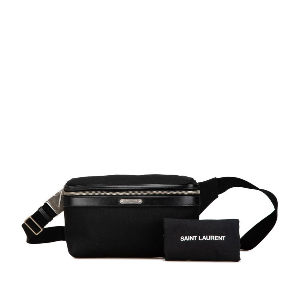 Saint Laurent Black Canvas Leather Fanny Pack (Pre-Owned)