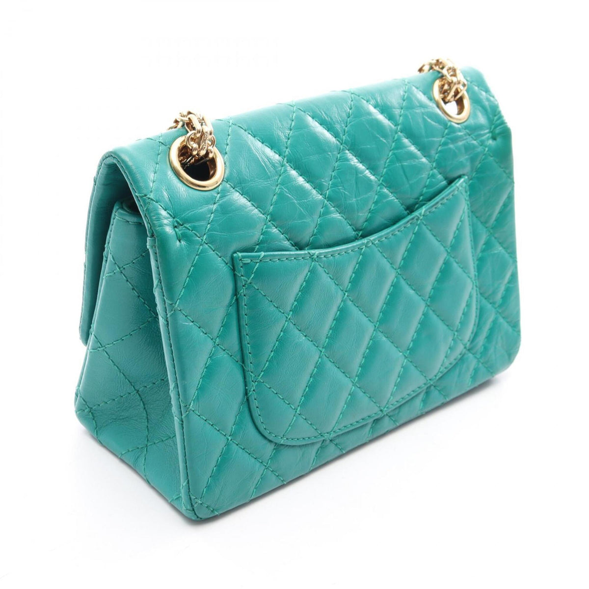 Chanel Green Leather Handbag Shoulder Bag (Pre-Owned)