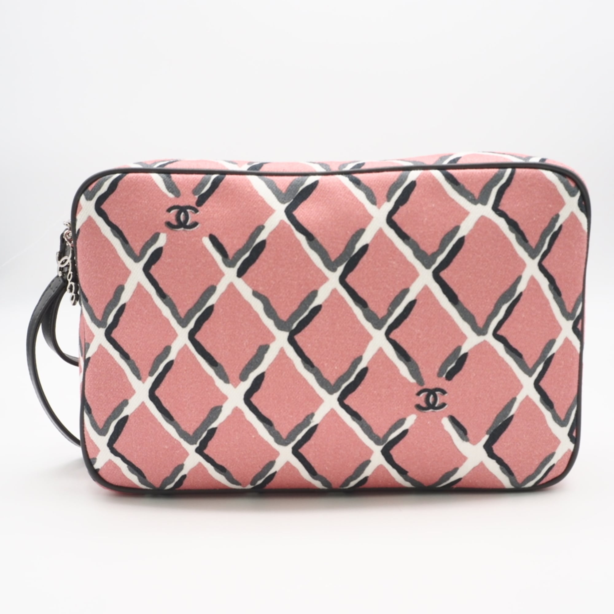 Chanel Multi-Color Pink Canvas Pouch (Pre-Owned)