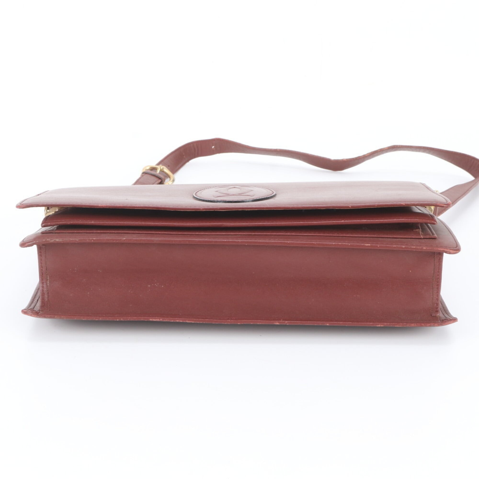 Cartier Wine Red Leather Handbag Shoulder Bag Tote Bag (Pre-Owned)