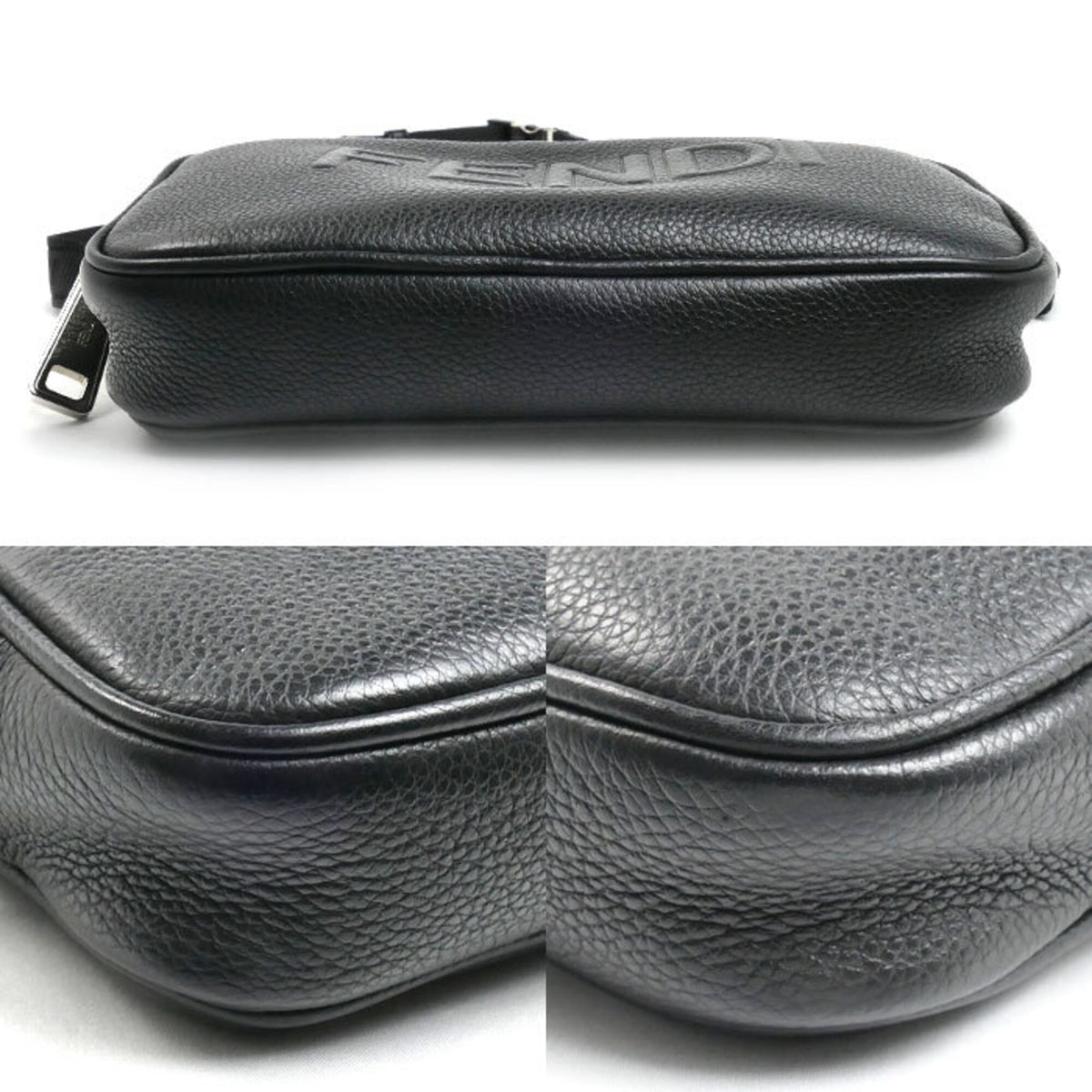 Fendi Black Leather Shoulder Bag Sling Bag (Pre-Owned)