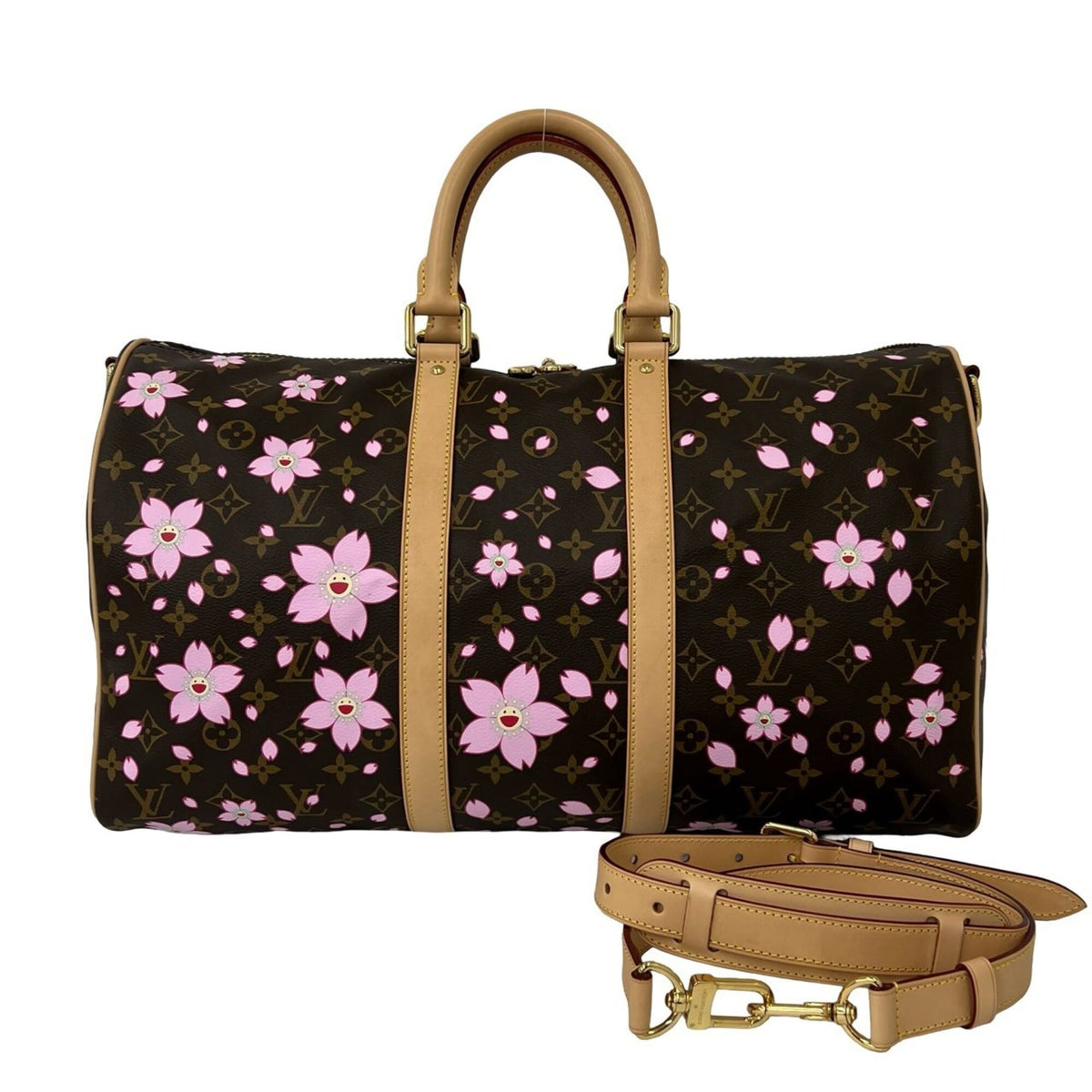 Louis Vuitton Brown Pink Leather Pvc Shoulder Bag (Pre-Owned)