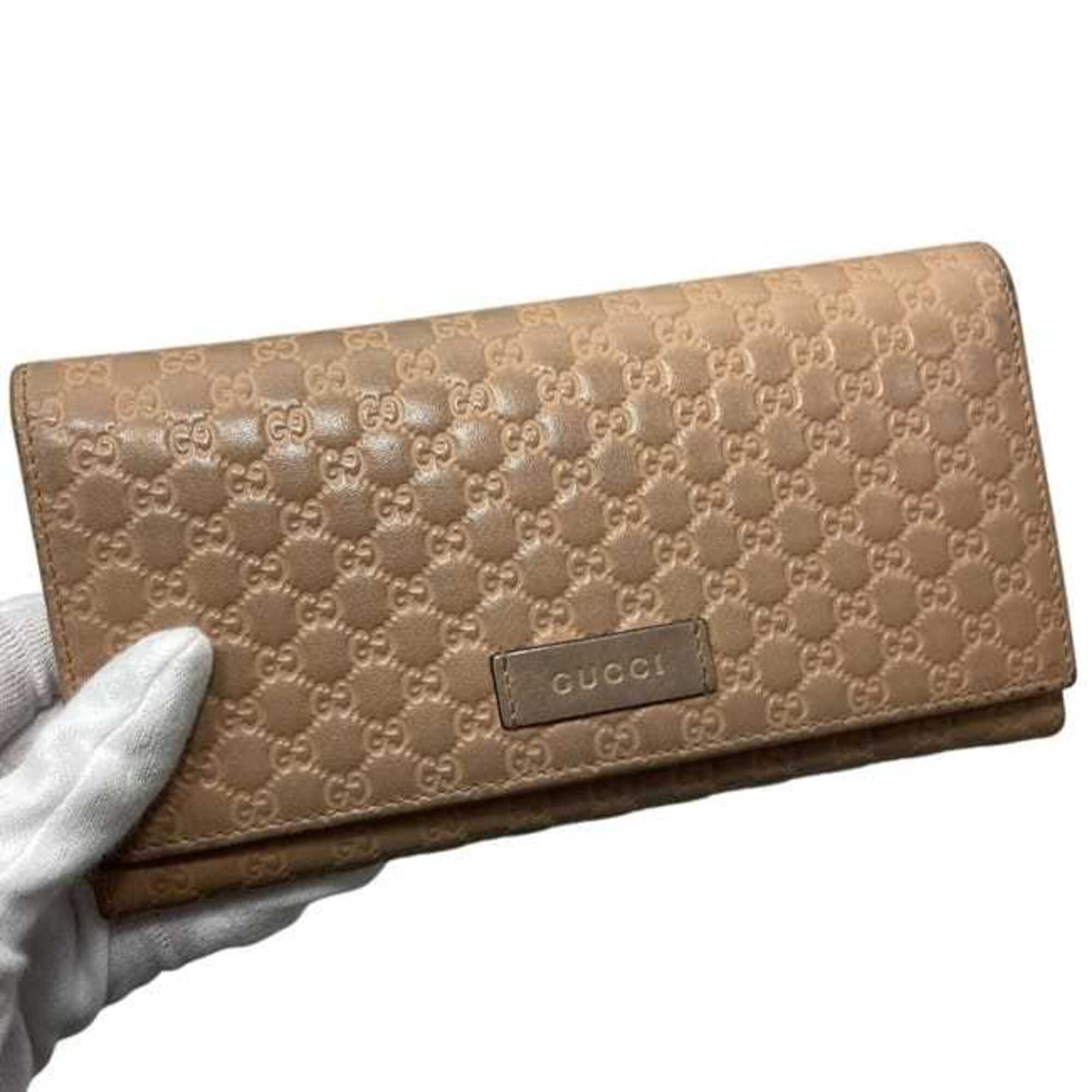 Gucci Microguccissima Beige Micro Gg Leather Long Wallet (Bi-Fold) (Pre-Owned)