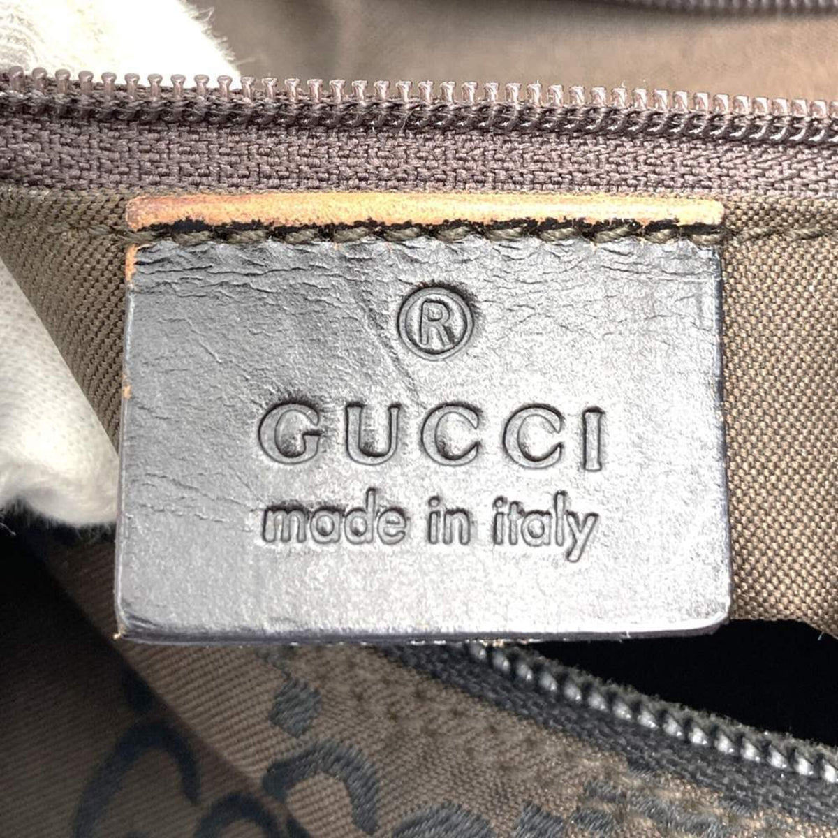 Gucci Brown Nylon Handbag Shoulder Bag (Pre-Owned)