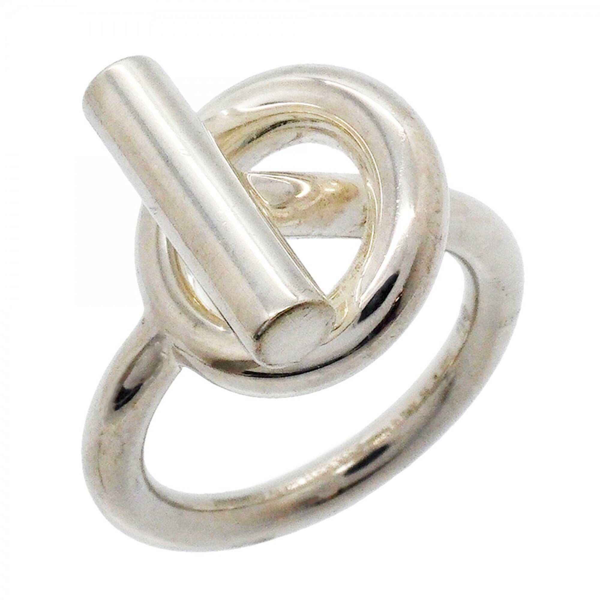 Hermes Silver 925 Band Ring (Pre-Owned)
