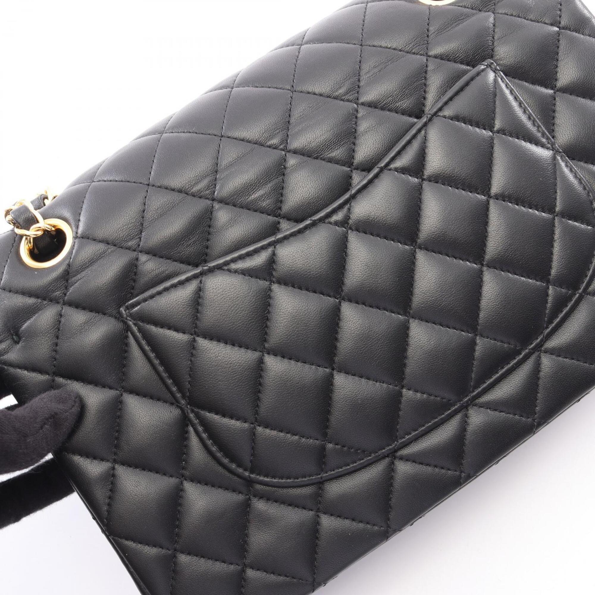 Chanel Black Leather Handbag Shoulder Bag (Pre-Owned)