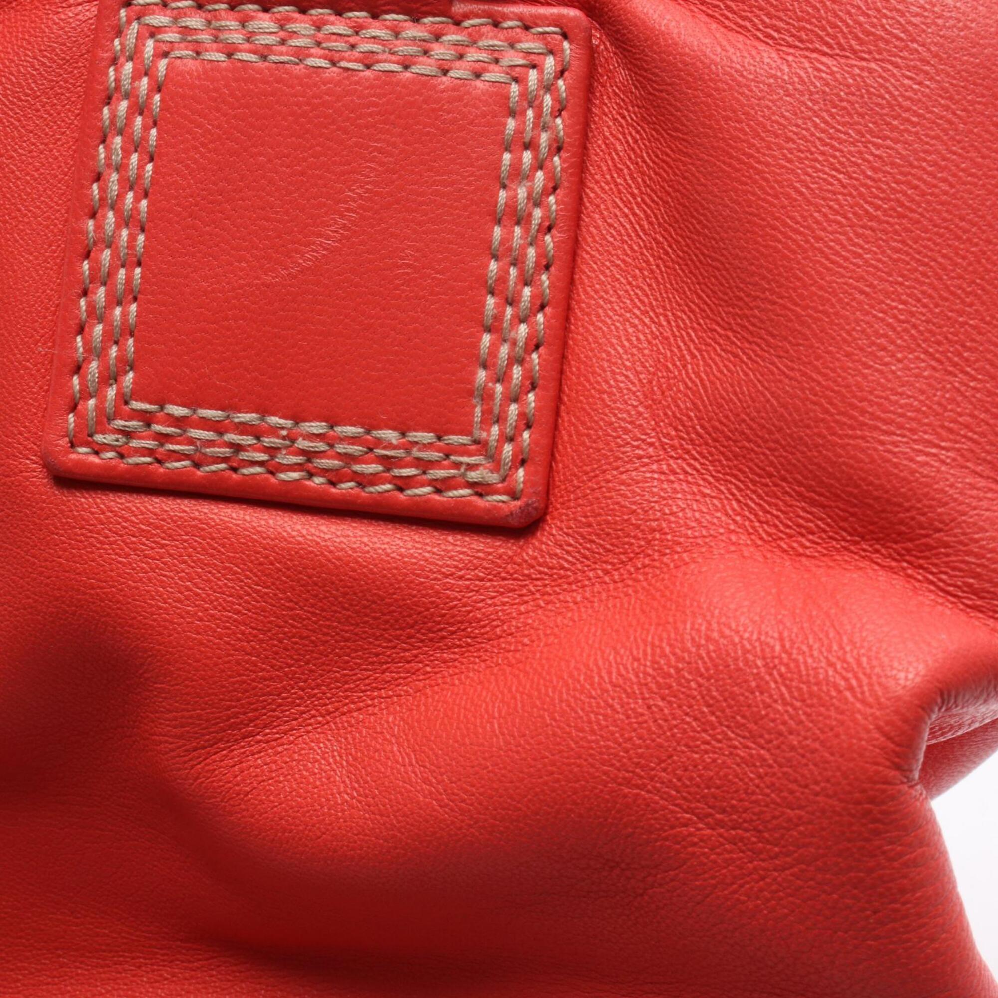 Loewe Red Color Leather Handbag (Pre-Owned)