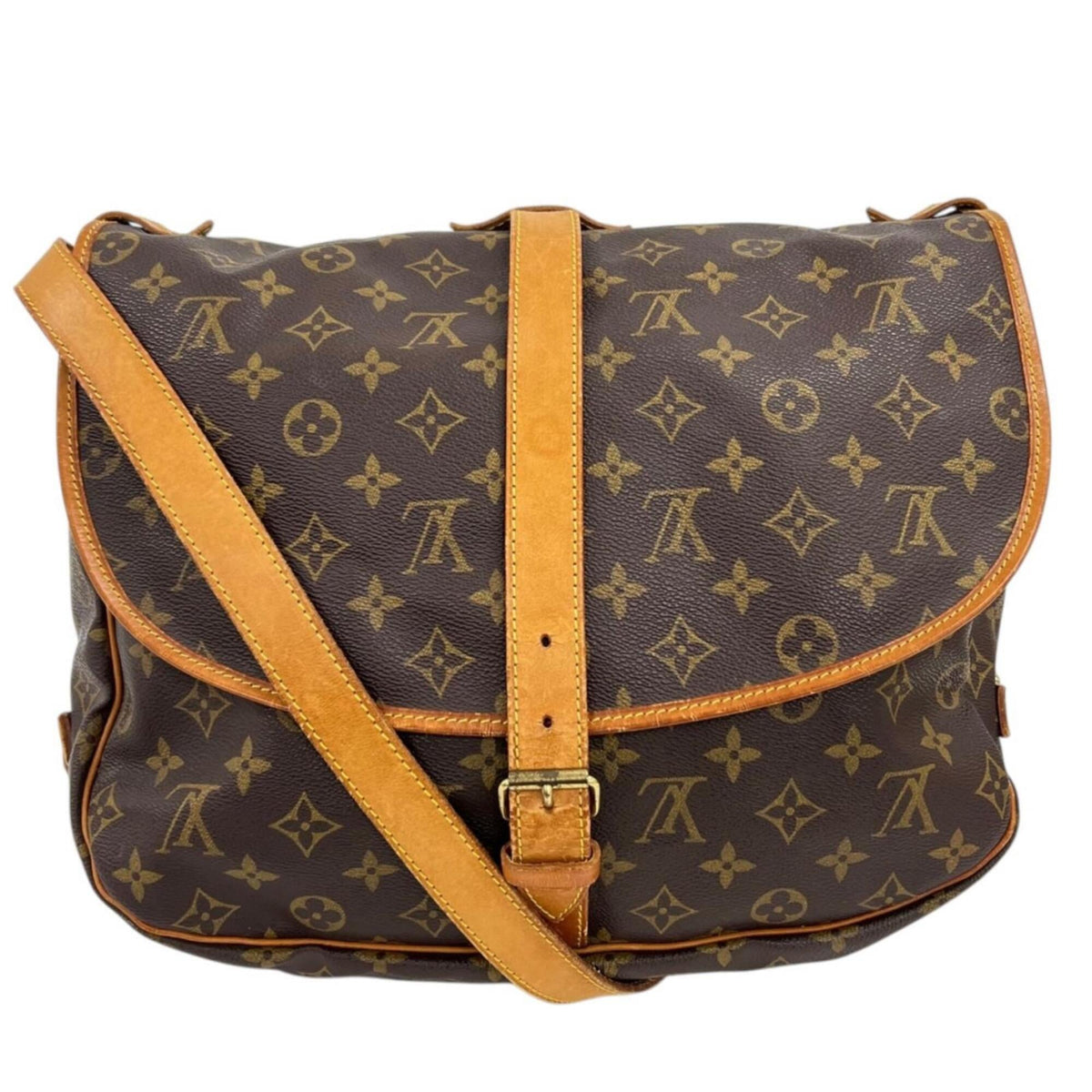 Louis Vuitton Brown Monogram Leather Shoulder Bag (Pre-Owned)