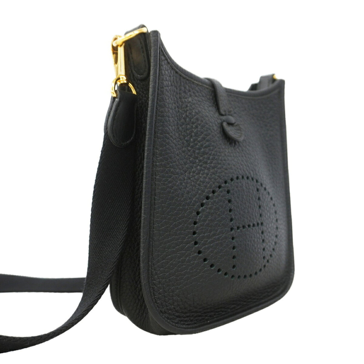Hermes Black Taurillon Clemence Leather Shoulder Bag (Pre-Owned)