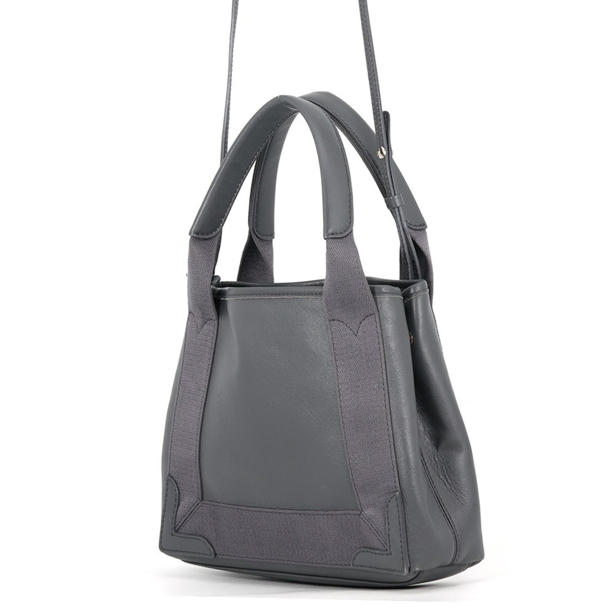 Balenciaga Gray Leather Canvas Handbag (Pre-Owned)