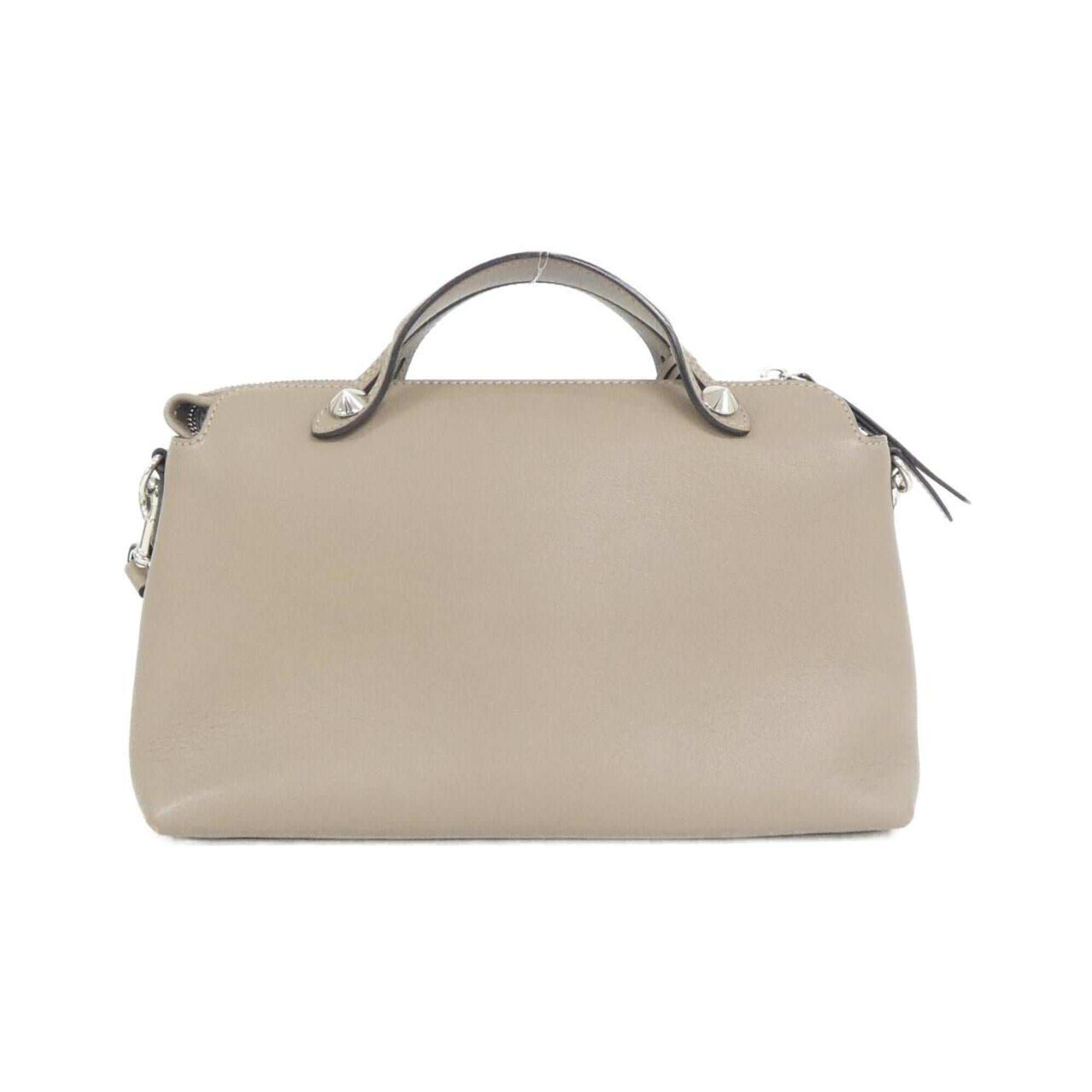 Fendi By The Way Silver Leather Handbag (Pre-Owned)