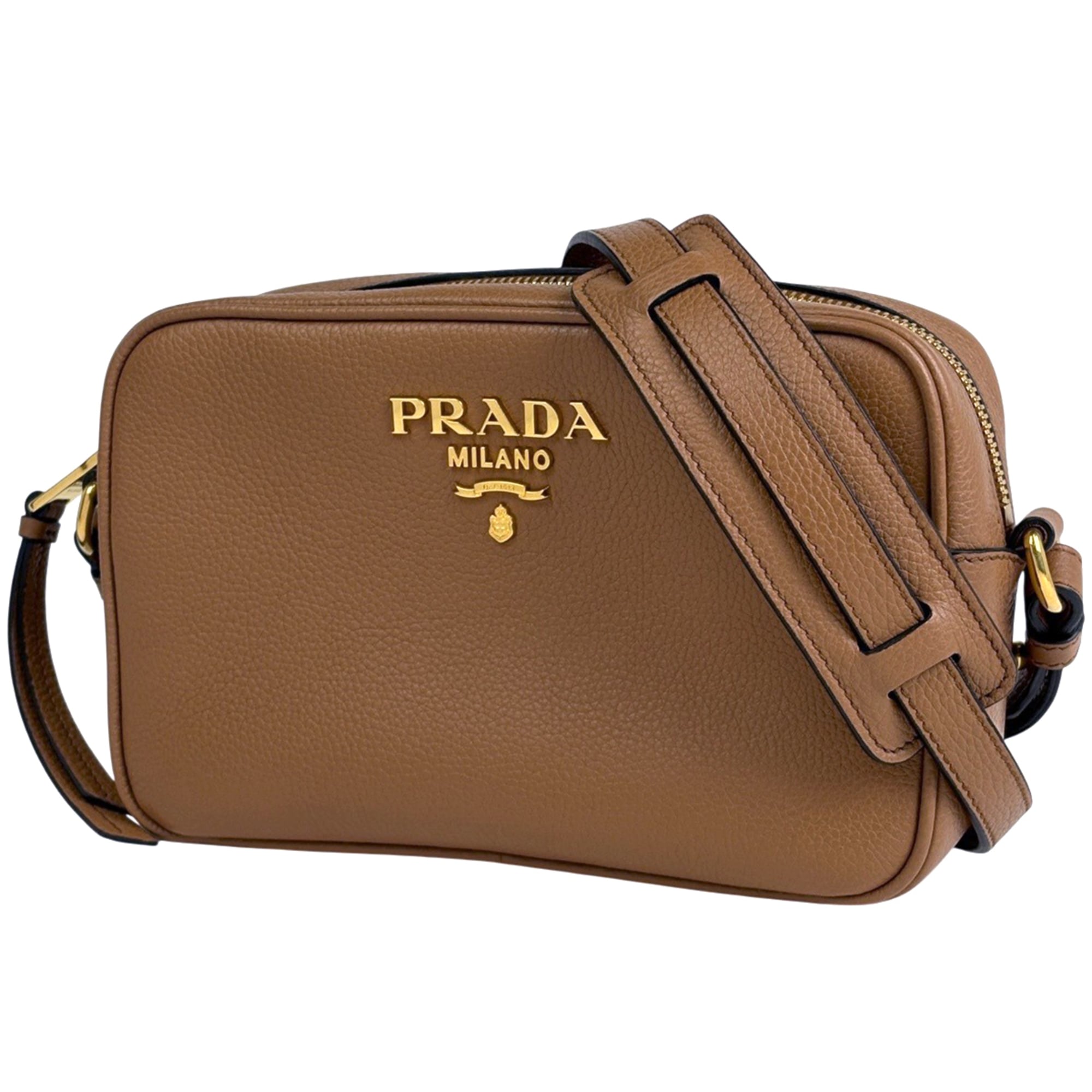 Prada Brown Leather Shoulder Bag (Pre-Owned)