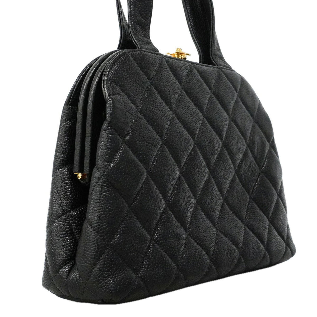Chanel Black Grained Calfskin Handbag (Pre-Owned)